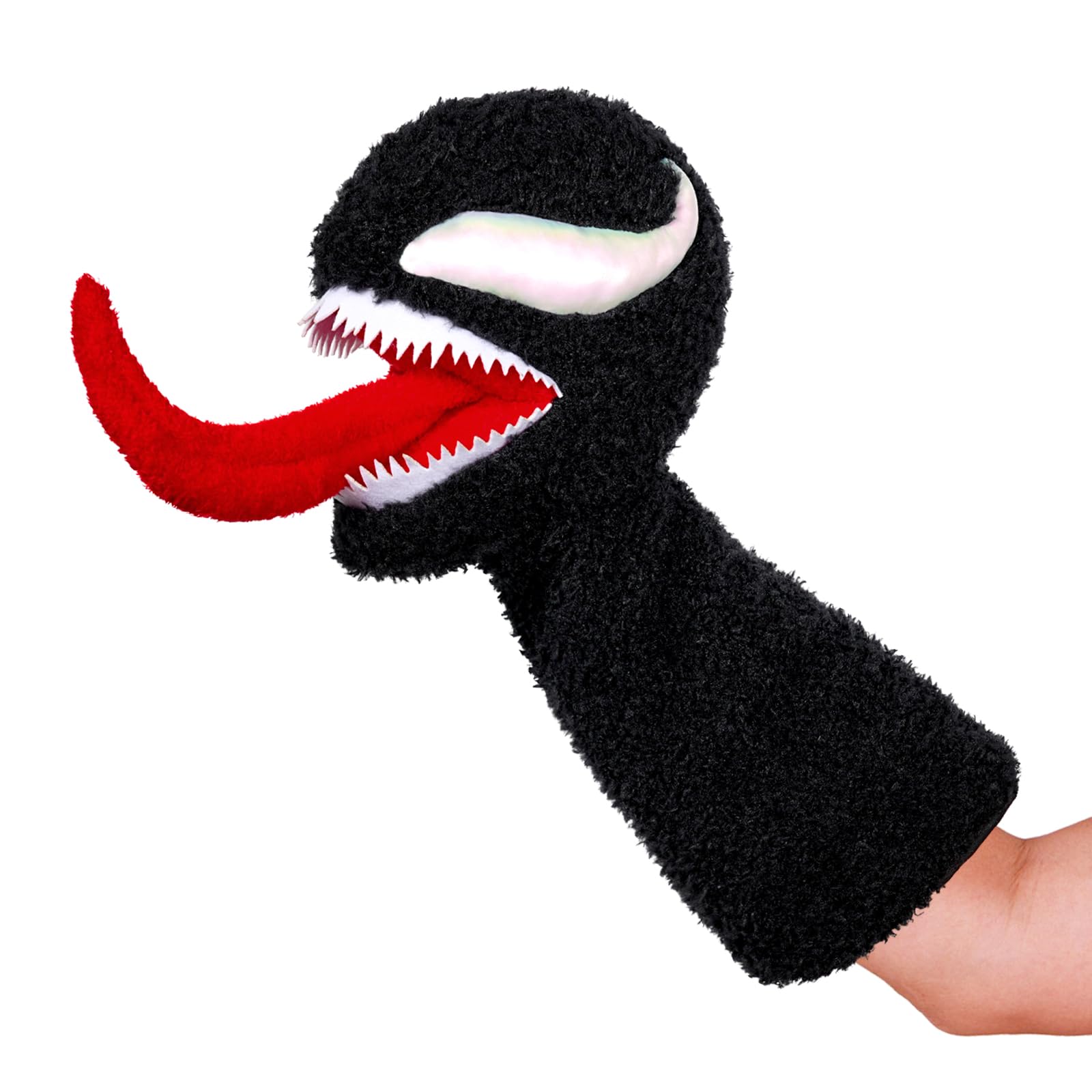 19 Inch Venom Plush Hand Puppet with Movable Mouth - Soft Venom Stuffed Toy for Kids, Marvel Fans & Collectors - Perfect for School Plays, Family Puppet Theater & Superhero Role Play