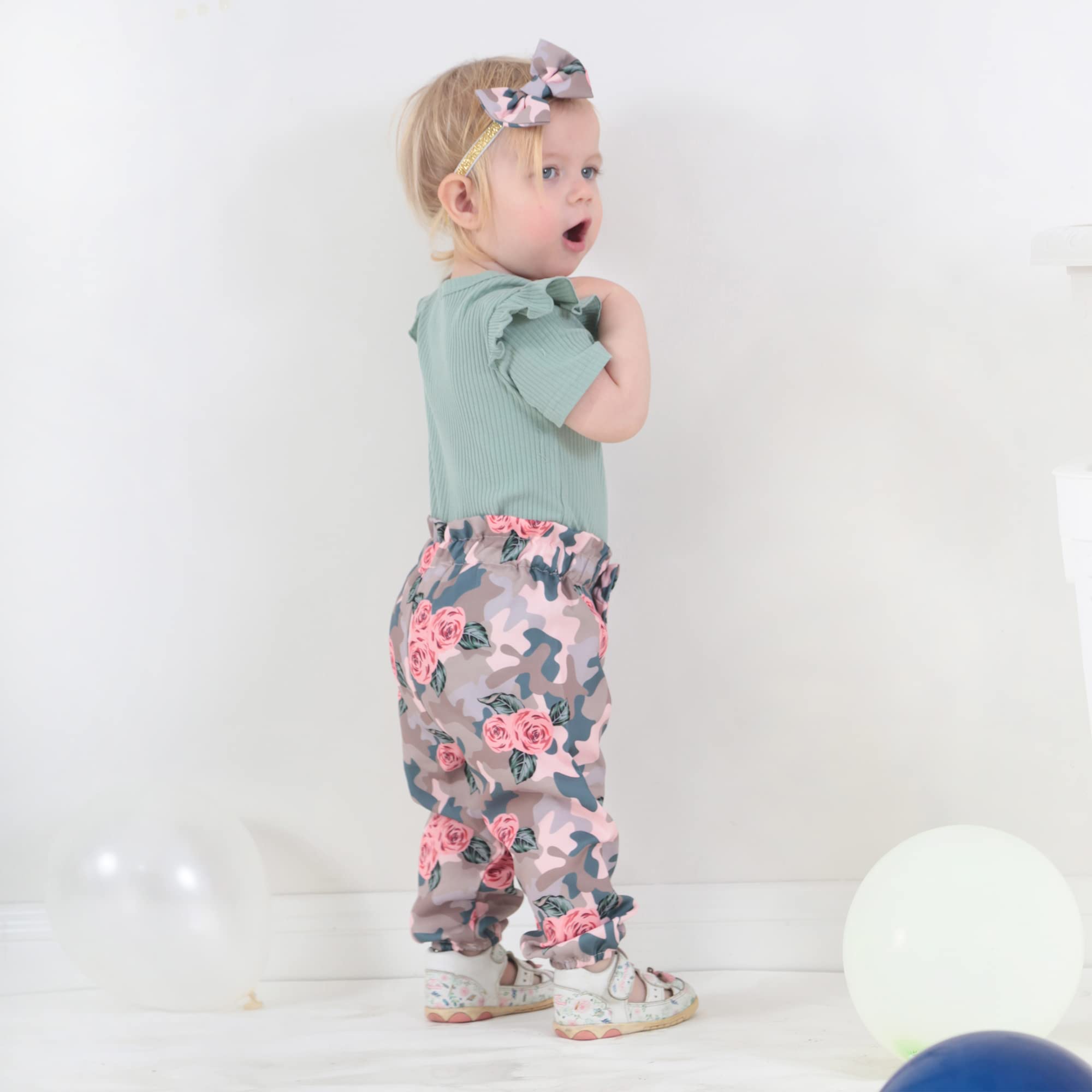 Adorable Newborn Baby Girl Outfits - Ribbed Romper & Pants Set | Soft & Comfortable Infant Clothes for 0-12 Months | Perfect for Photos, Parties & Daily Wear