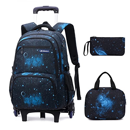 Large 6wheels-3pcs Black Blue-starry Sky