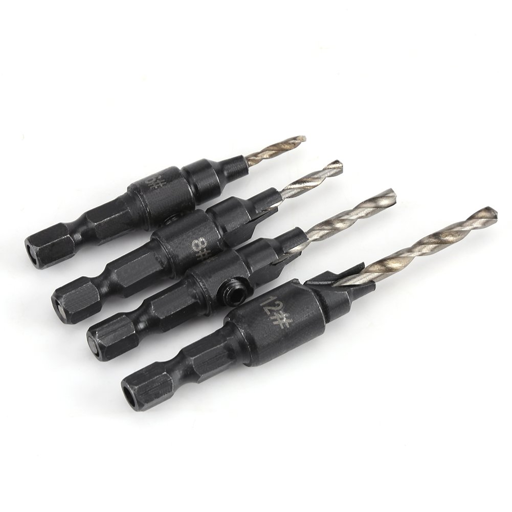 6 Pcs HSS Countersink Drill Bit Set - 1/4
