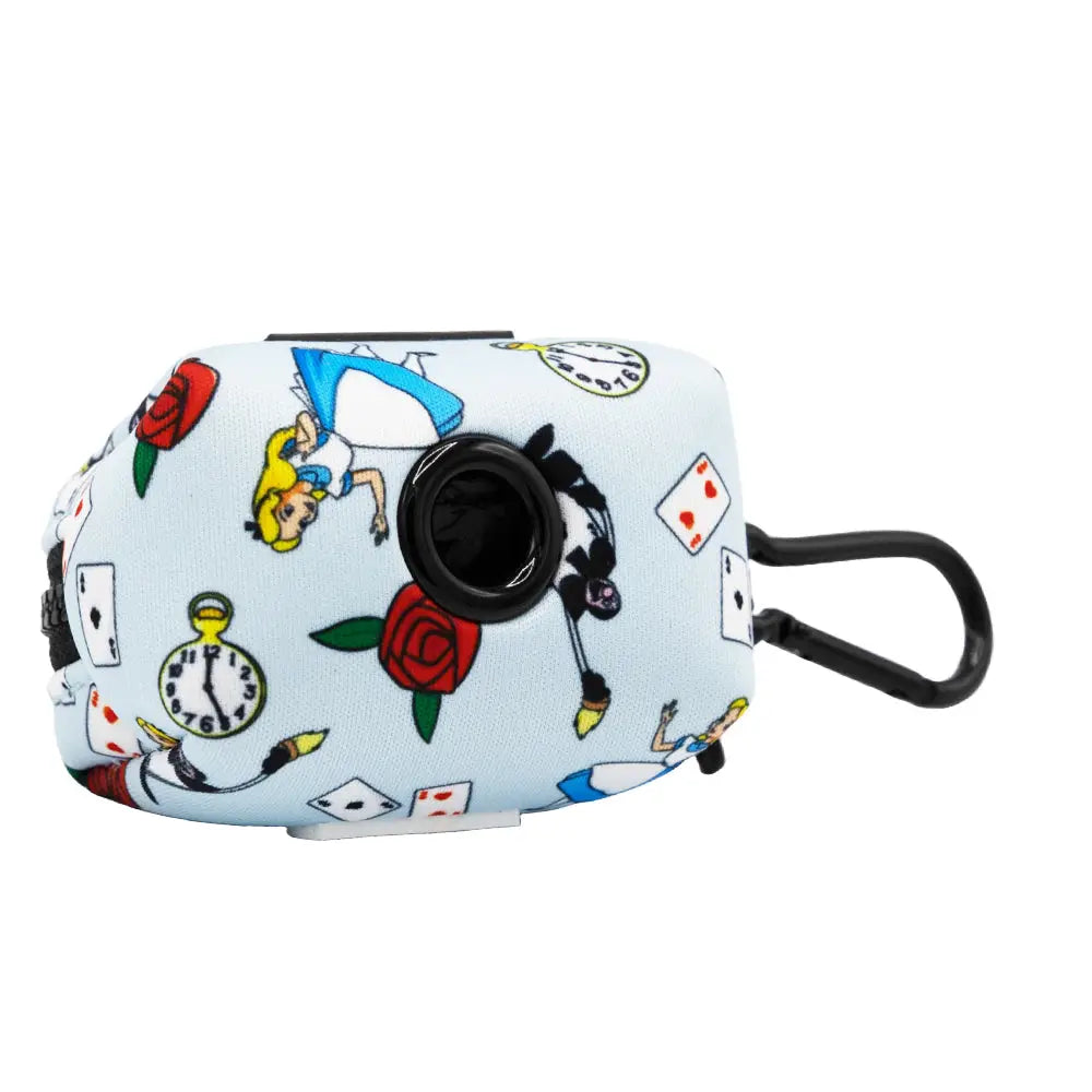 Disney Alice in Wonderland Blue Dog Waste Bag Holder - Portable Poop Bag Dispenser for Walking, Travel, and Outdoor Adventures