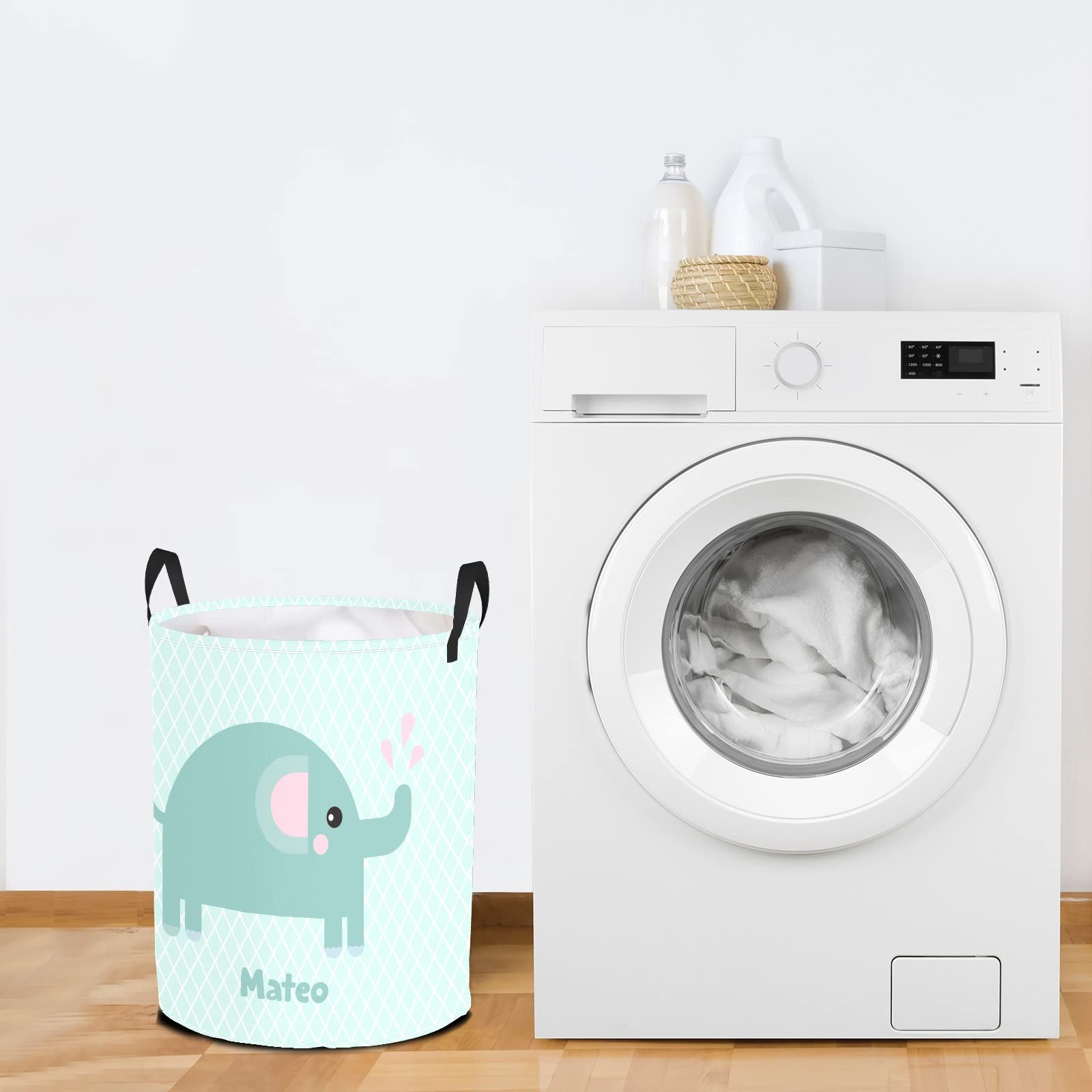 Collapsible Elephant Laundry Basket for Kids Room & Nursery Decor