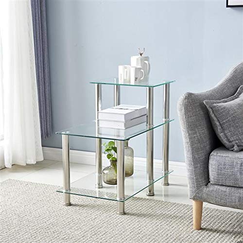 66x40x61cm Modern Entryway Table with Glass Shelf - Elegant Console Table for Hallway, Living Room & Sofa - Perfect for Small Spaces, Home Decor & Entry Organization