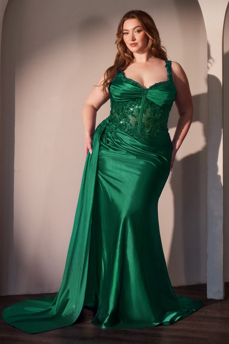 Elegant MAXIMA GOWN - Fitted Satin & Lace Bodycon Dress for Evening Parties, Prom, Cocktail Events & Special Occasions