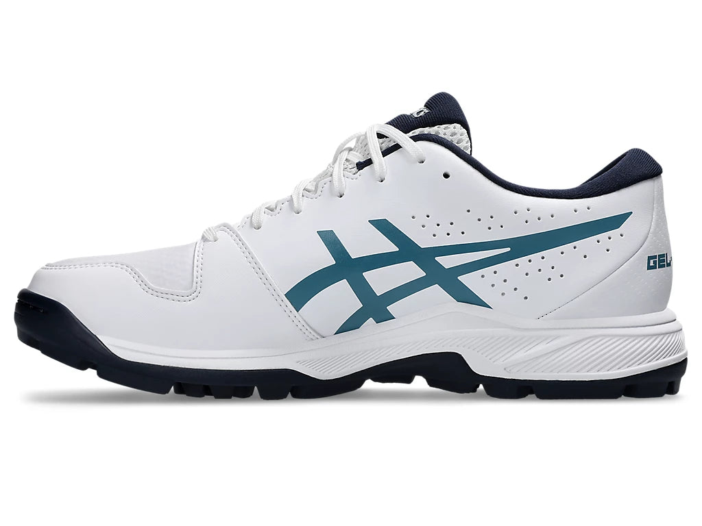 ASICS Gel-Peake 2 White/Atlantic Blue Cricket Shoes - Lightweight Performance Footwear for Cricket Matches & Training Sessions