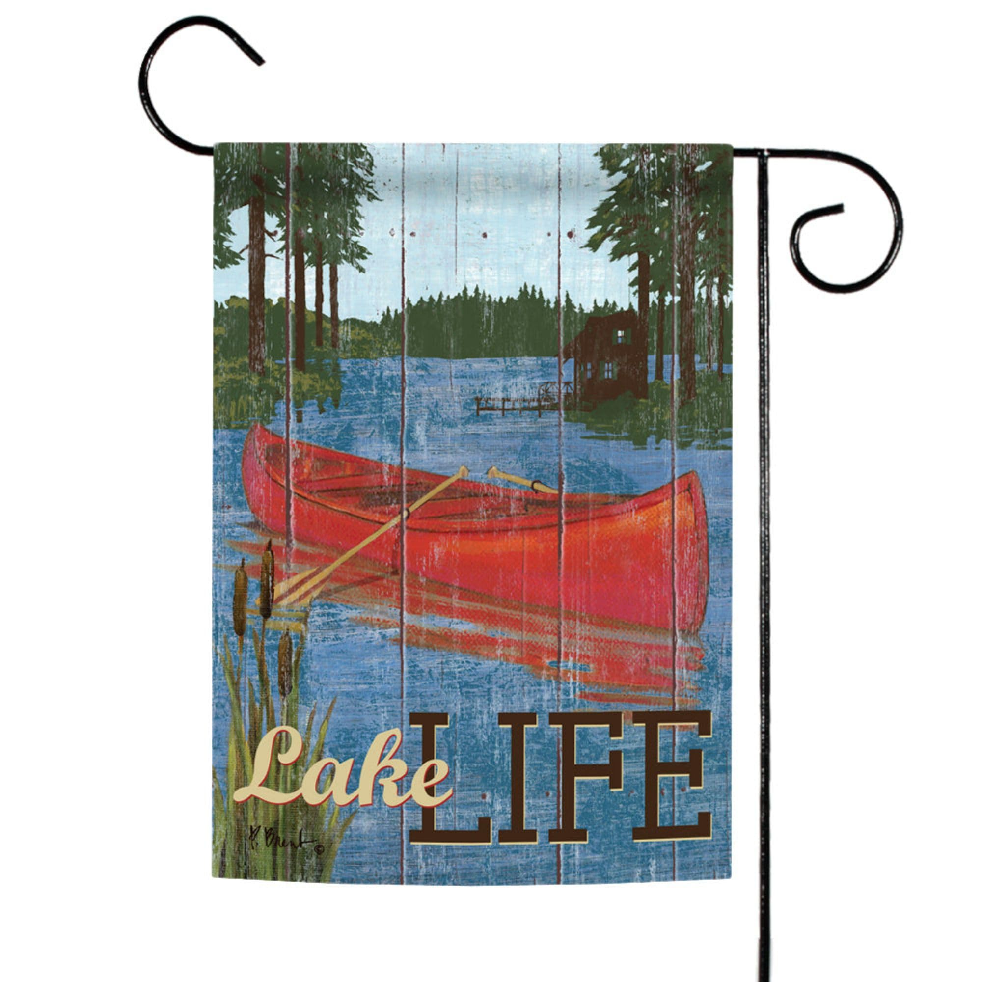 Rustic Lake Life Summer Garden Flag 12x18 Inch - Double Sided Outdoor House Canoe Yard Decoration | Perfect for Porch, Patio, and Seasonal Home Decor