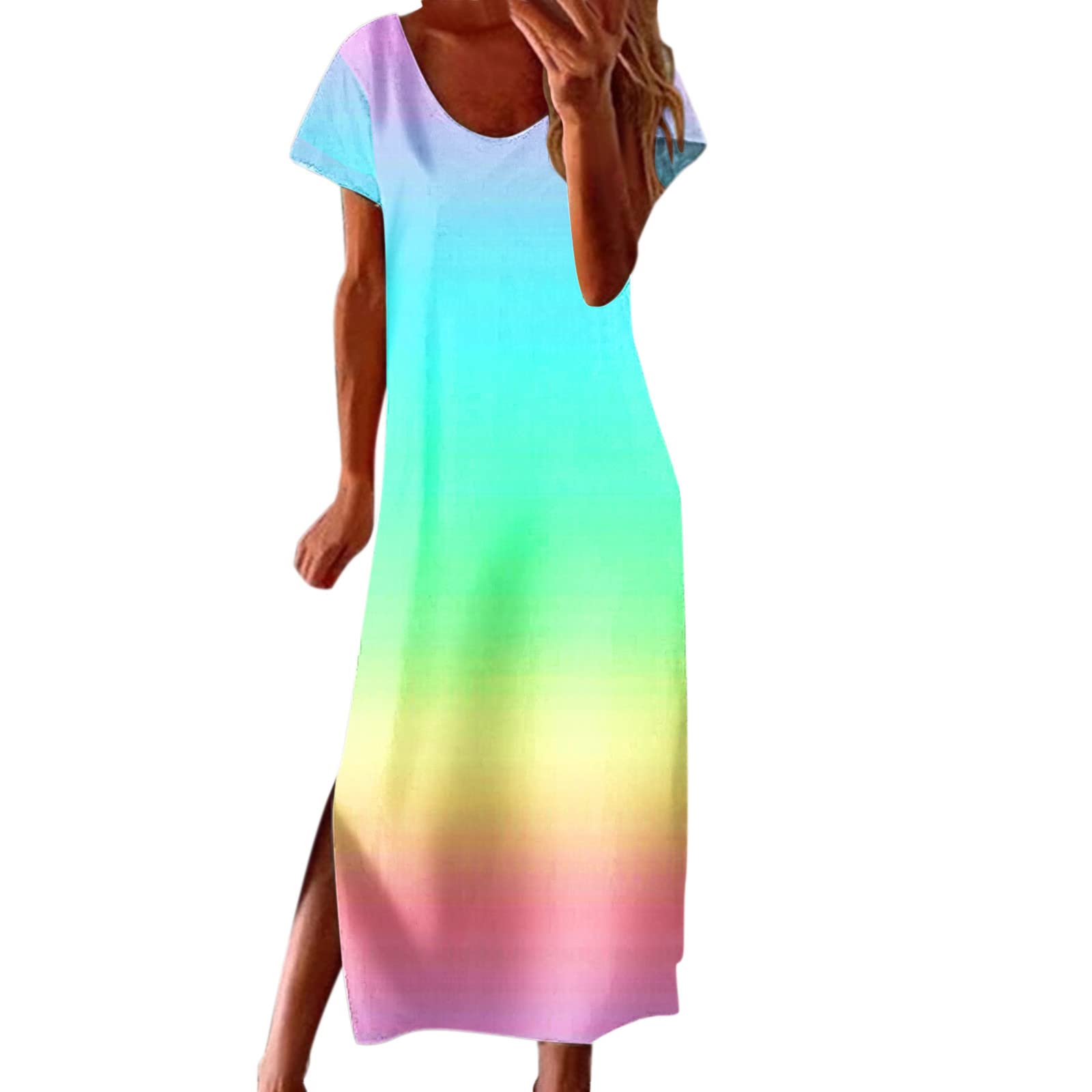 UOKNICE Women's Sexy Beach Dress - Elegant Long Summer Sundress for Vacation, Party & Casual Wear | Boho Hippie Tropical Style | Perfect for Poolside, Travel & Date Nights