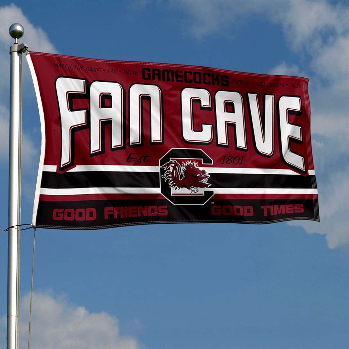 South Carolina Gamecocks Man Cave Banner Flag - College Football Team Decor for Game Room, Tailgate Party & Sports Fan Cave - 3x5 Feet Double Sided Polyester