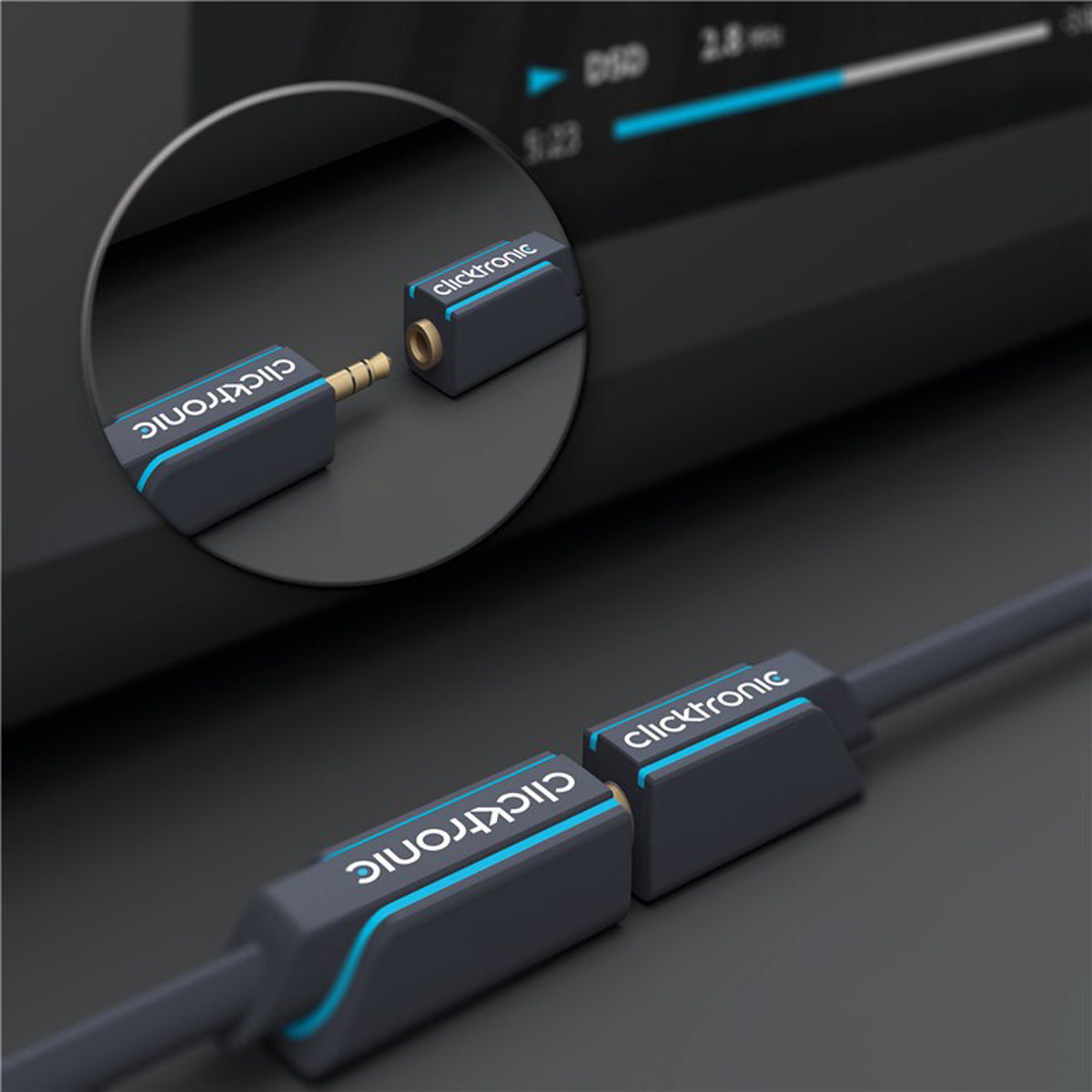 Clicktronic 3.5mm AUX Extension Cable 5m (16.4ft) - High Quality Audio Auxiliary Cord for Home Theater, Car Stereo, Speakers & Headphones