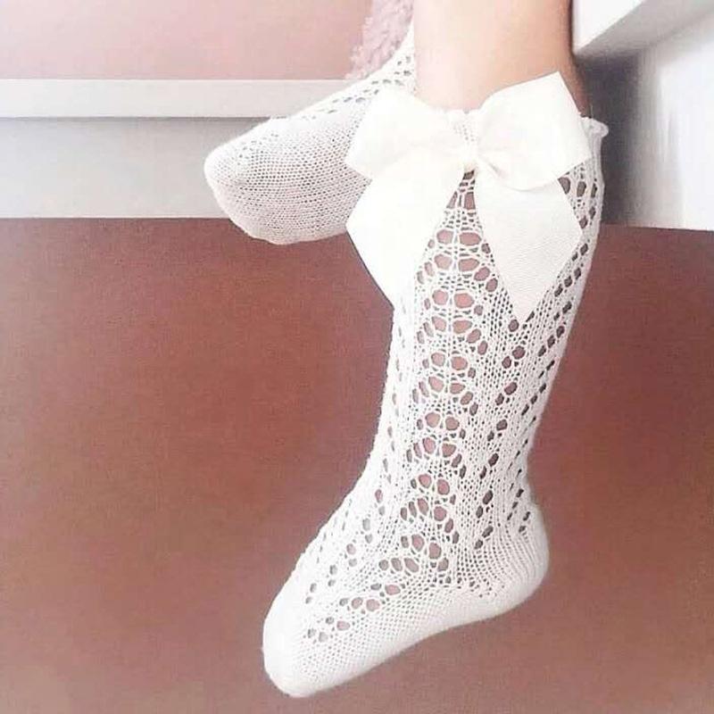Lace and Silk Bows Socks - Elegant Women's Fashion Socks for Parties, Weddings & Special Occasions