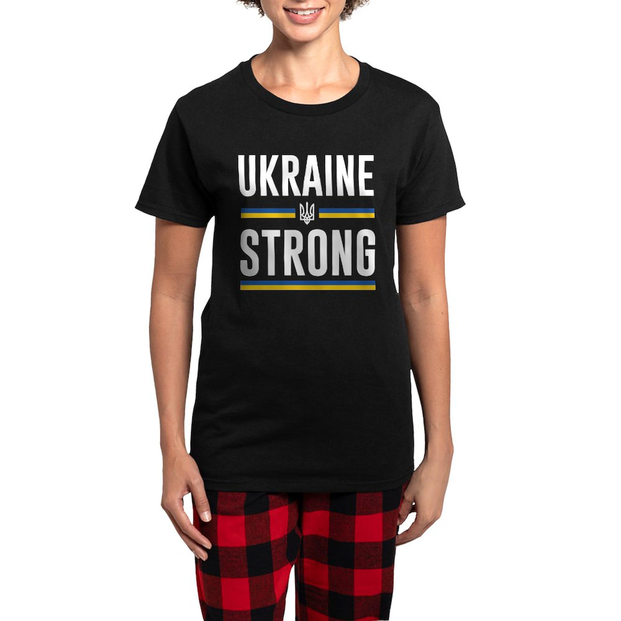 Ukraine Strong Women's Dark Pajamas - Cozy Sleepwear for Home & Lounge