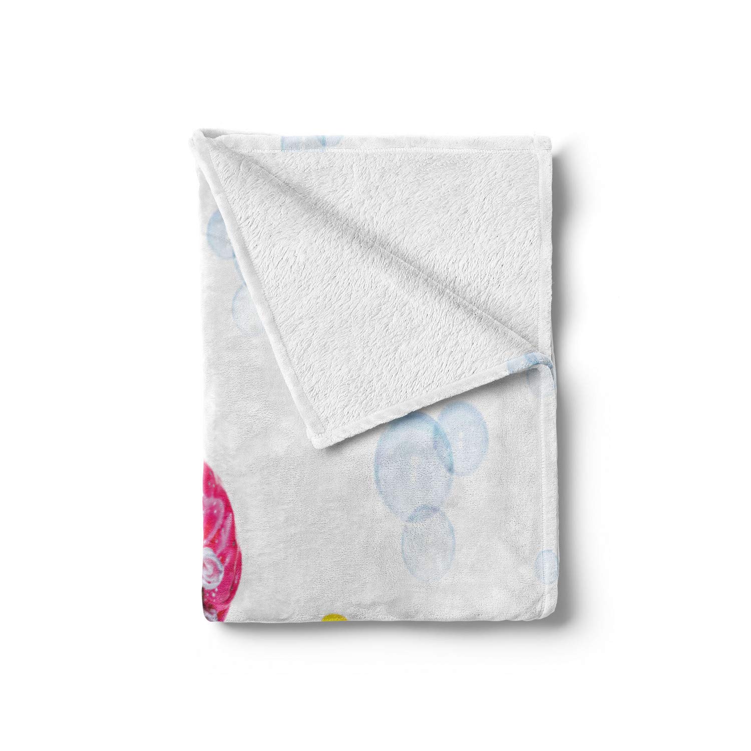 Ambesonne French Bulldog Bath Time Throw Blanket - Soft Flannel Fleece Dog Lover Blanket with Rubber Duck Design, 50