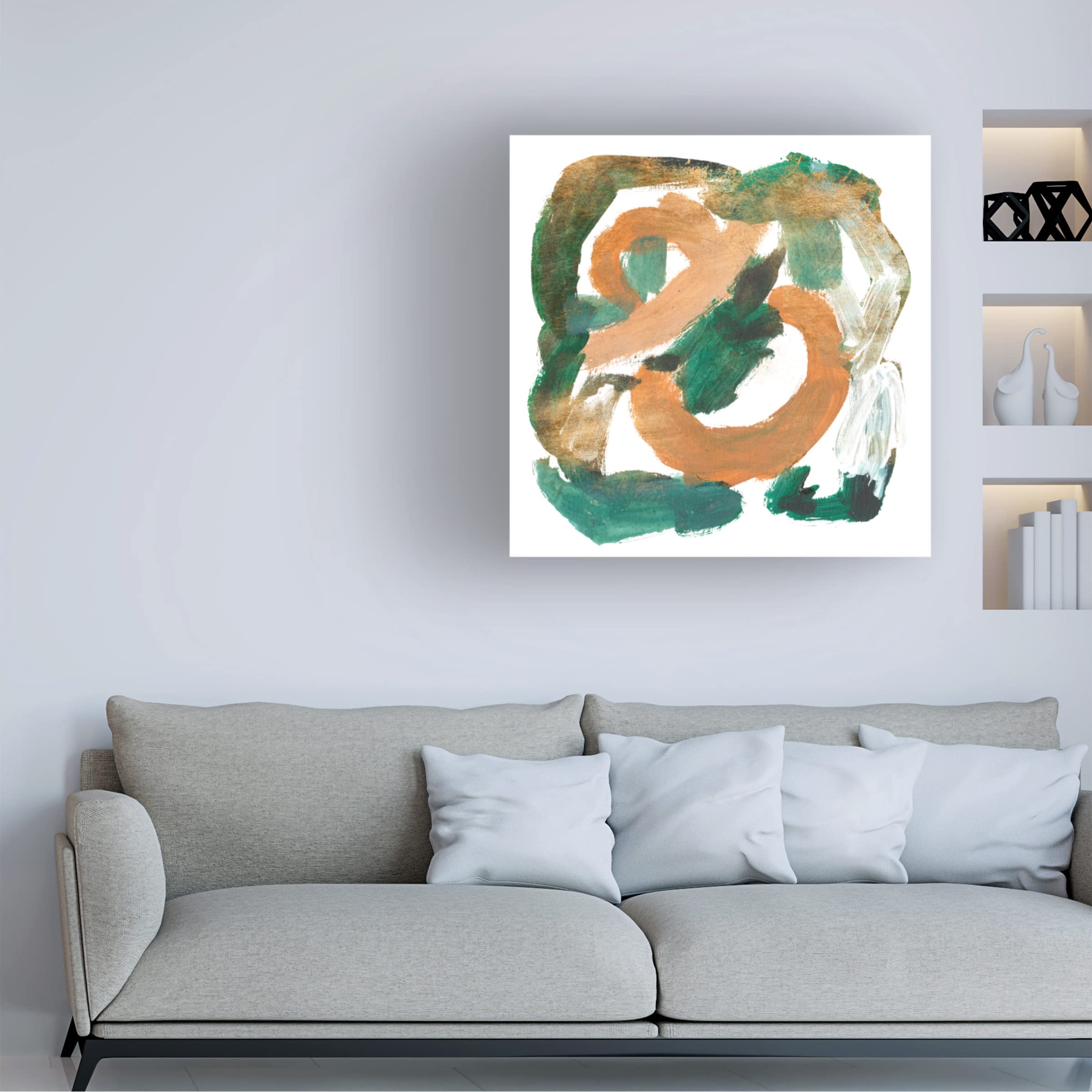 Trademark Fine Art 'Stroll IV' Canvas Wall Art Print by Melissa Wang - Modern Abstract Painting for Living Room, Bedroom & Office Decor