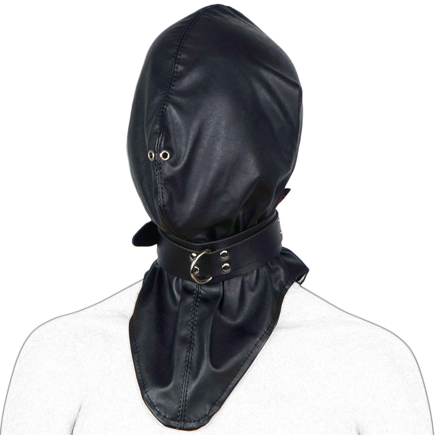 BDSM Bondage Hood - Adjustable Leather Blindfold Mask with Collar for Sensory Play | Fetish Head Cover for Adults | SM Restraint Gear for Roleplay & Sensory Deprivation