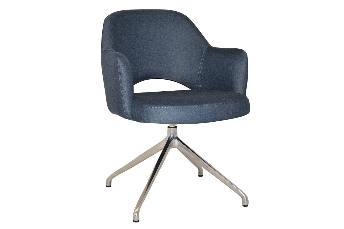 EZ Hospitality Cairo Indoor Armchair with Metal Base - Polished Aluminum Trestle for Living Room, Office, or Lounge Comfortable Seating