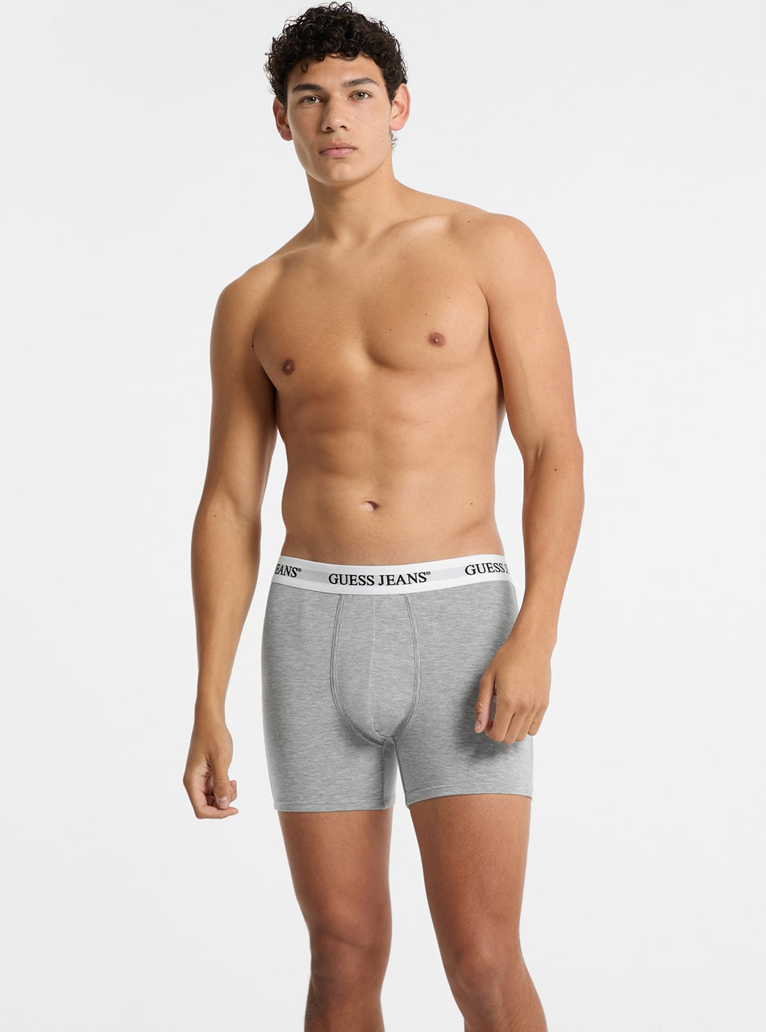 Guess Men's Grey & Navy 2-Pack Cotton Boxer Briefs - Soft Comfort Underwear for Everyday Wear, Gym & Travel