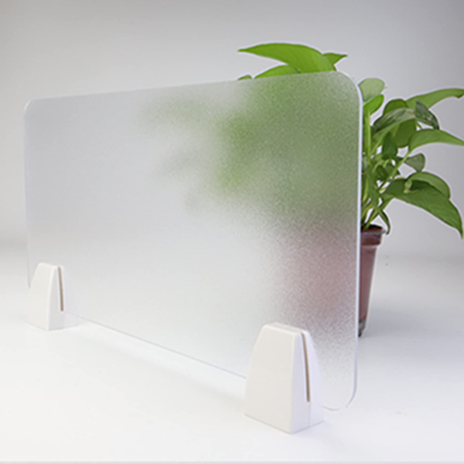 Frosted Acrylic Free Standing Privacy Screen - Office & Home Partition Divider for Workstations, Cubicles & Desks | Portable Room Divider Panel for Workspace Privacy & Visual Distraction Reduction | Perfect for Home Offices, Conference Rooms & Open Workspaces