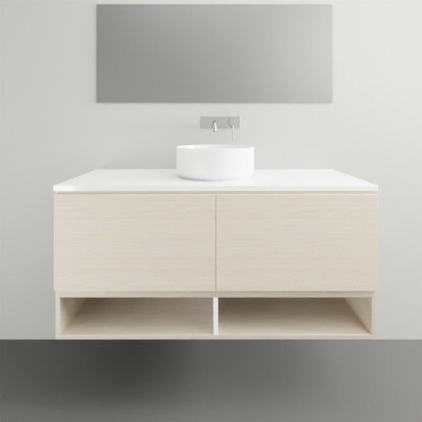 ADP Glacier Lite Shelf Slim Vanity with Solid Surface Top - Modern Bathroom Storage Solution for Small Spaces, Perfect for Makeup Organization and Bathroom Essentials