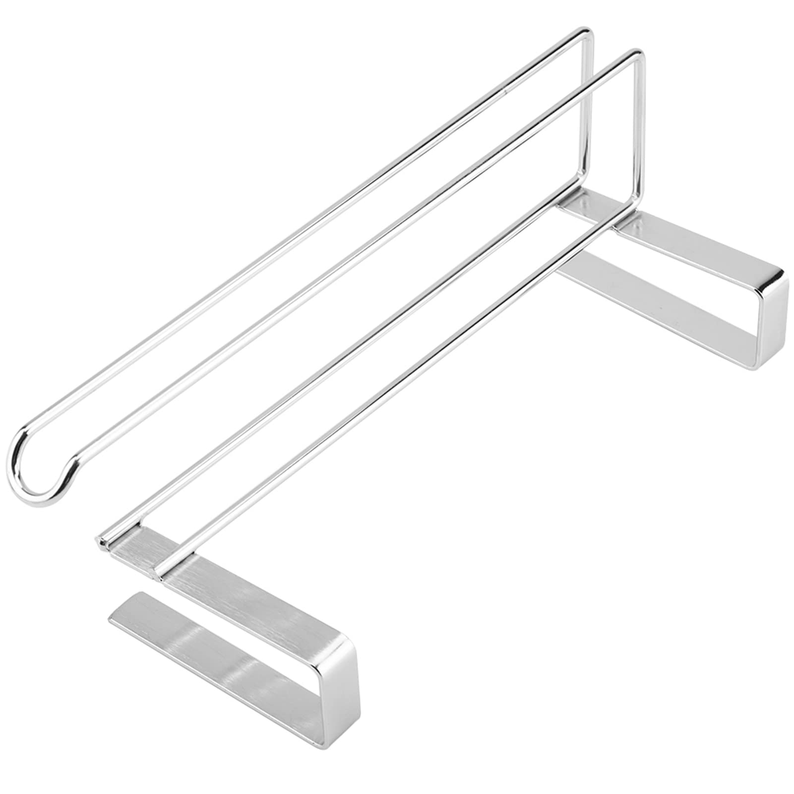 Jerliflyer No-Drill Stainless Steel Wall Mounted Bathroom Towel Rack - Double Towel Holder & Roller Bar for Bath, Kitchen, and Laundry Room Organization
