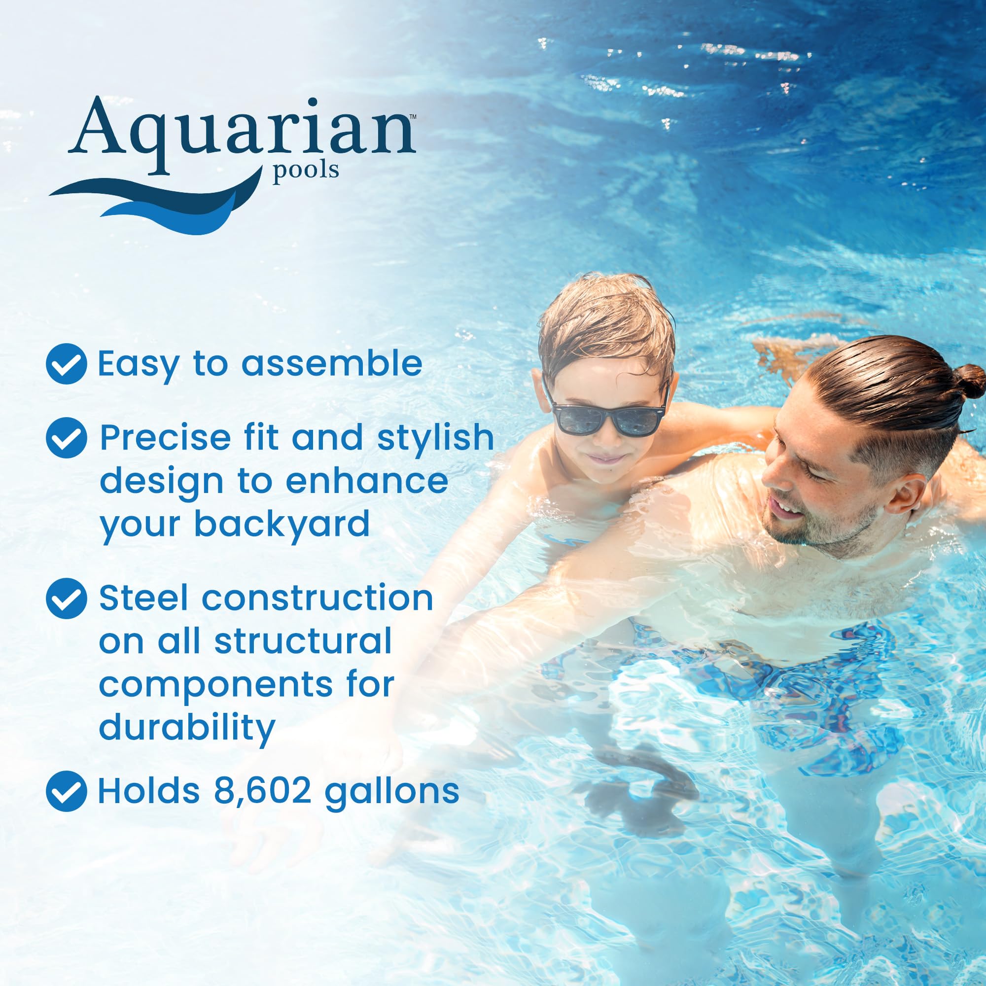 Aquarian Steel-Frame Round Above-Ground Swimming Pool 18' x 52
