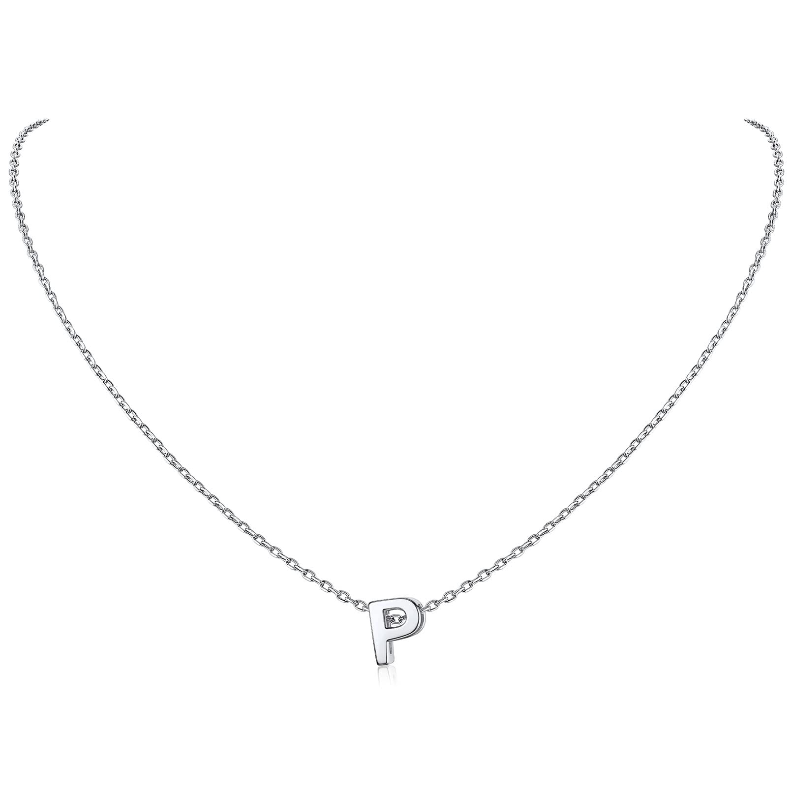 ChicSilver 925 Sterling Silver Initial Necklace for Women - Personalized Dainty Letter Pendant Jewelry - Elegant Gift with Gift Box - Perfect for Birthdays, Anniversaries & Everyday Wear