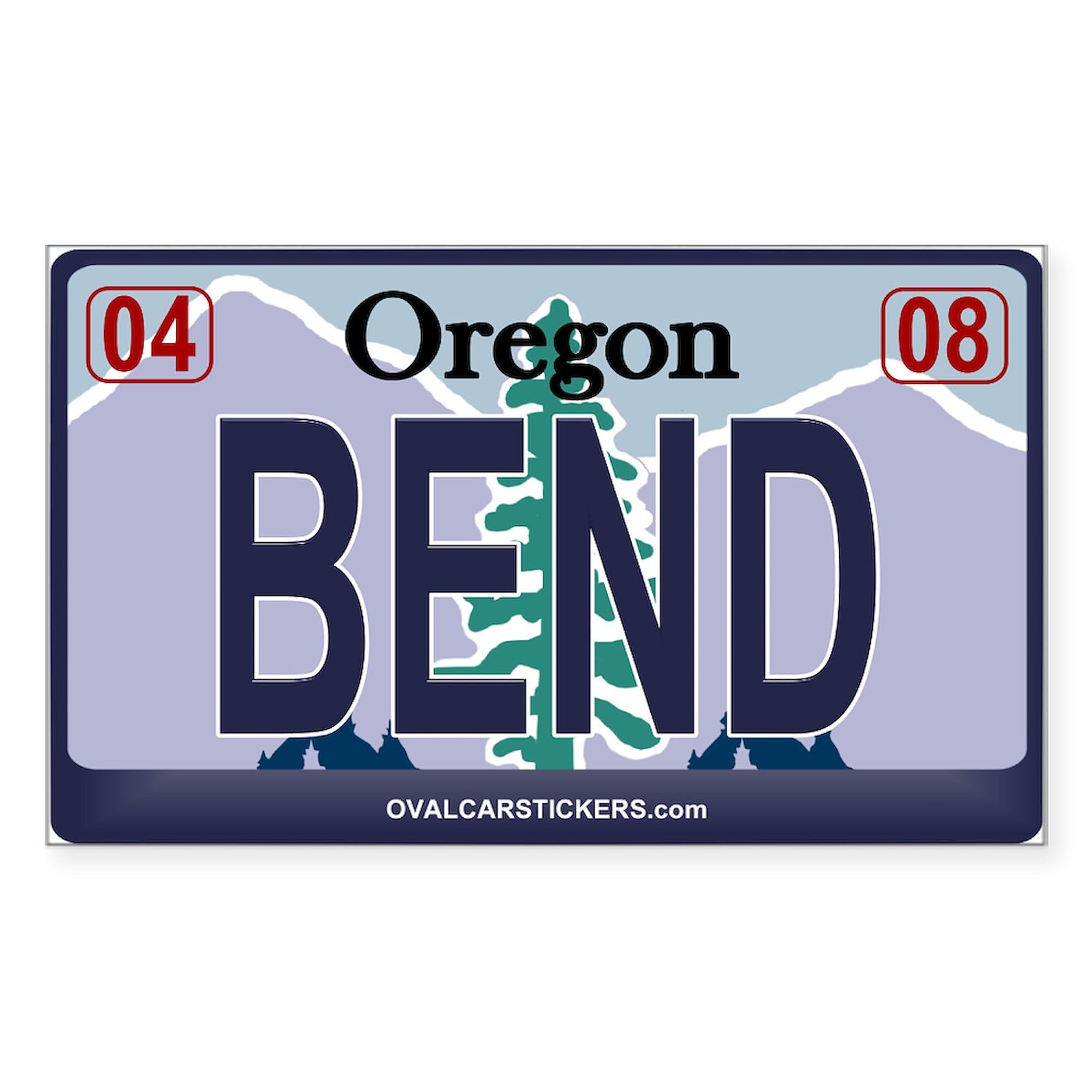 Oregon Plate Bend Rectangle Sticker - Durable Car Bumper Decal for Cars, Trucks & Laptops | Perfect for State Pride & Travel Enthusiasts