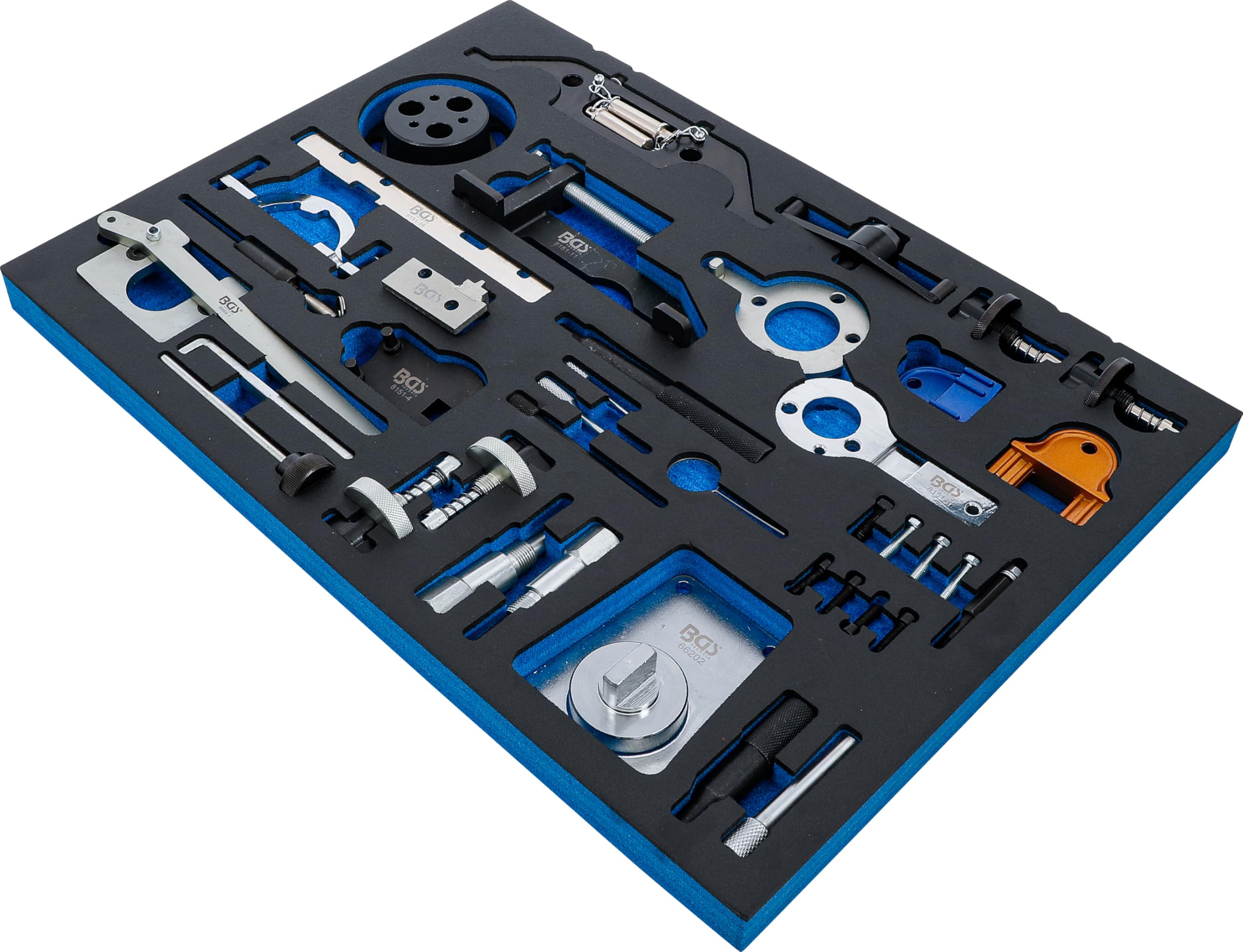 BGS 4138 Workshop Trolley Insert 3/3 - Professional Engine Adjustment Tool Set Compatible with Opel, Chevrolet, Saab, FIAT, Lancia, Suzuki, Ford - Perfect for Auto Repair Shops & DIY Car Maintenance