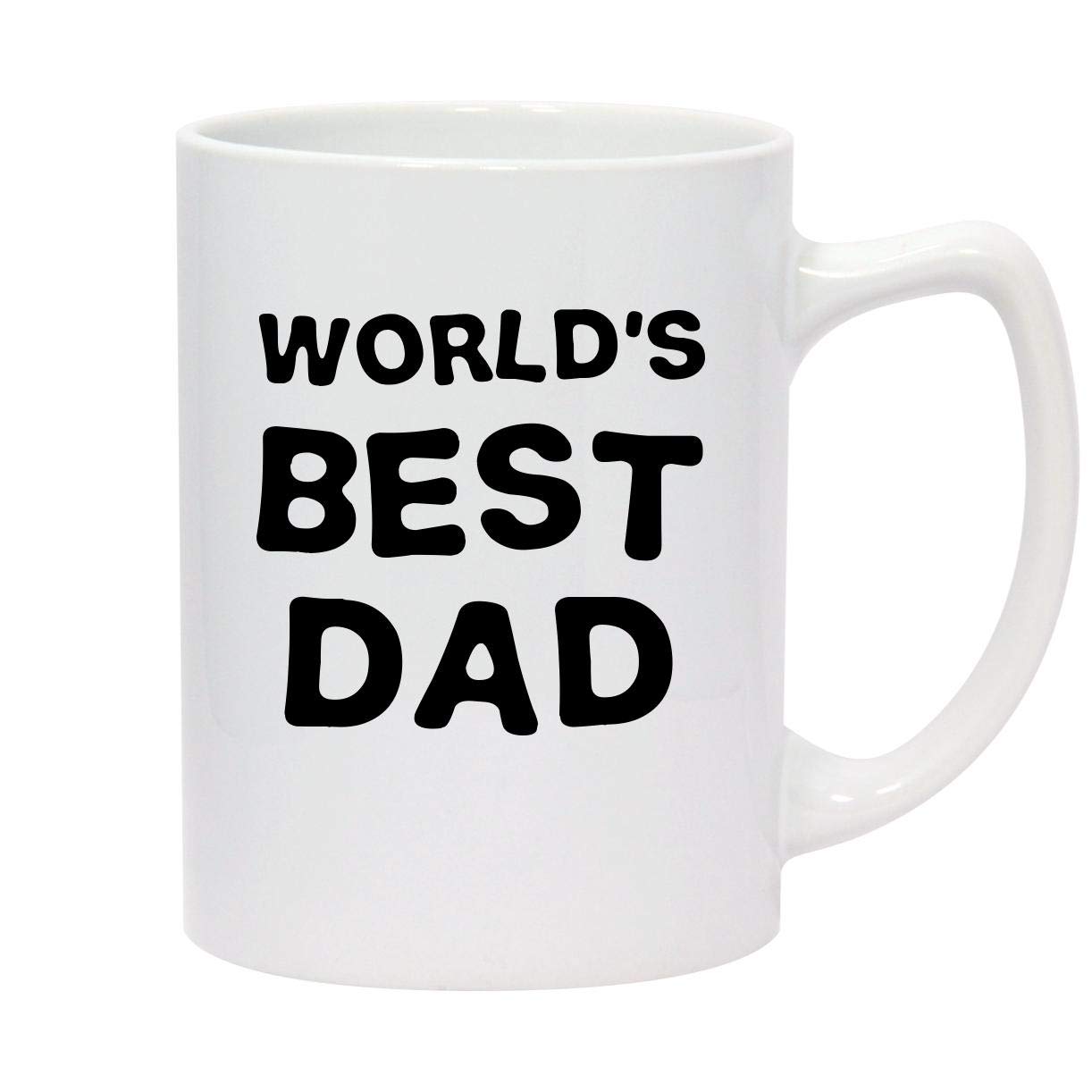 World's Best Dad - 14oz White Ceramic Statesman Coffee Mug - Perfect Gift for Father's Day, Birthday & Office Use