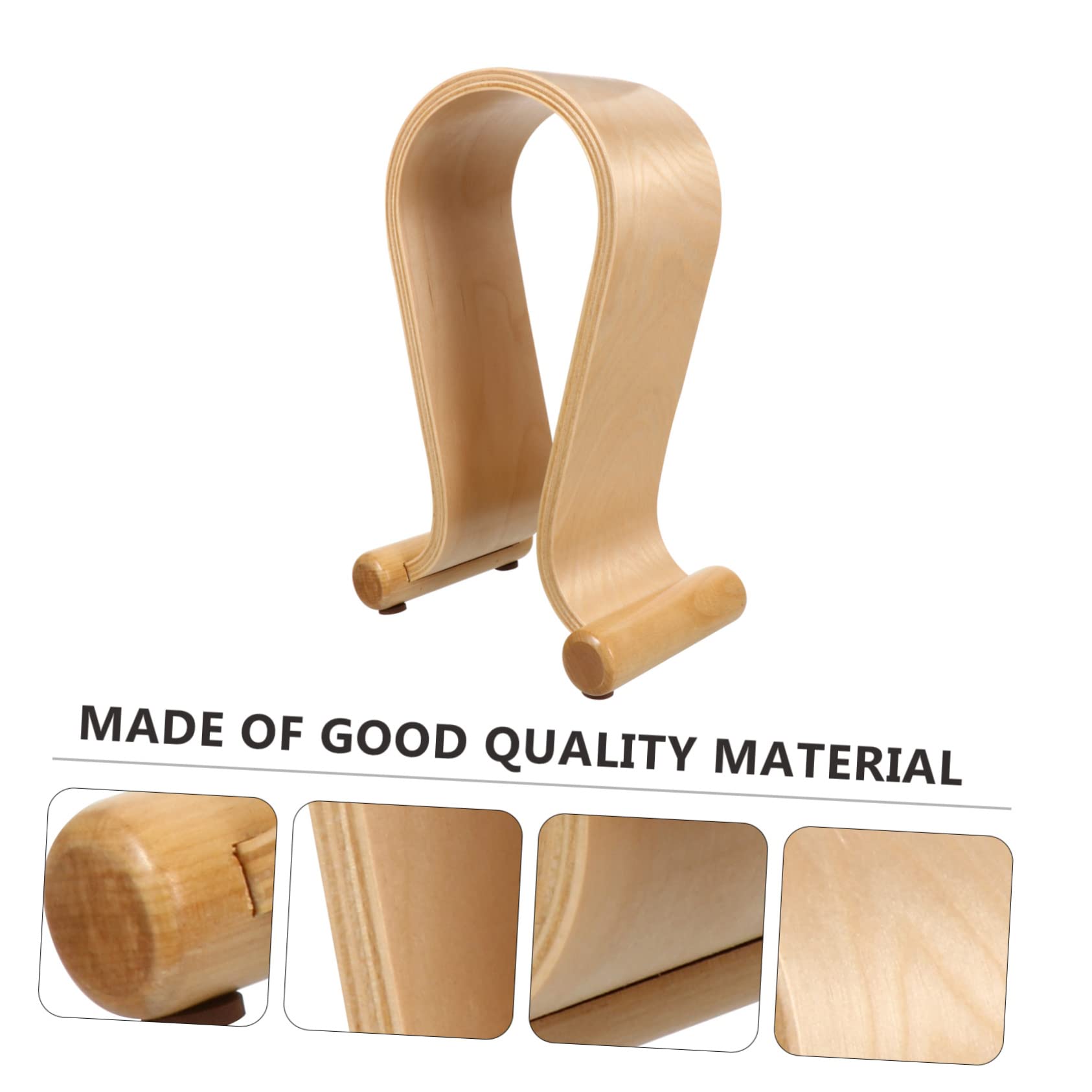 Mikikit 2 Pack Wooden Headphone Stand - Premium Headset Hanger Display Holder for Desk, Perfect for Organizing Earphones, Gaming Headsets & Audio Accessories - Ideal for Home Office, Studio & Gaming Setup