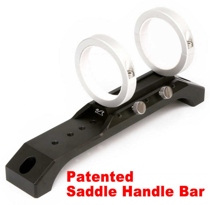 243mm Saddle Handle Bar with 50mm Guiding Rings - Patented Design for Bicycles & Motorcycles (M HC243BL GR50IISL) - Perfect for Road Bikes, Mountain Bikes & Motorcycle Upgrades