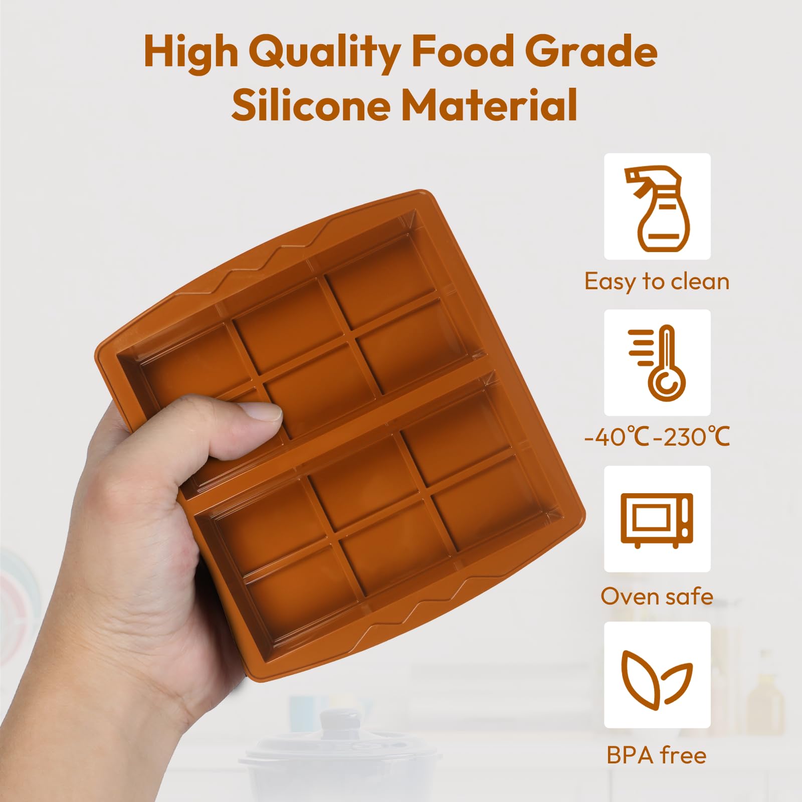 1 Inch Deep Dubai Chocolate Bar Mold - 2PCS Premium Silicone Chocolate Bar Molds with Scraper | Thick Candy Bar Baking Mold for Homemade Snacks & Desserts | BPA Free | Perfect for Valentine's Day Gifts, Party Favors & DIY Chocolate Making