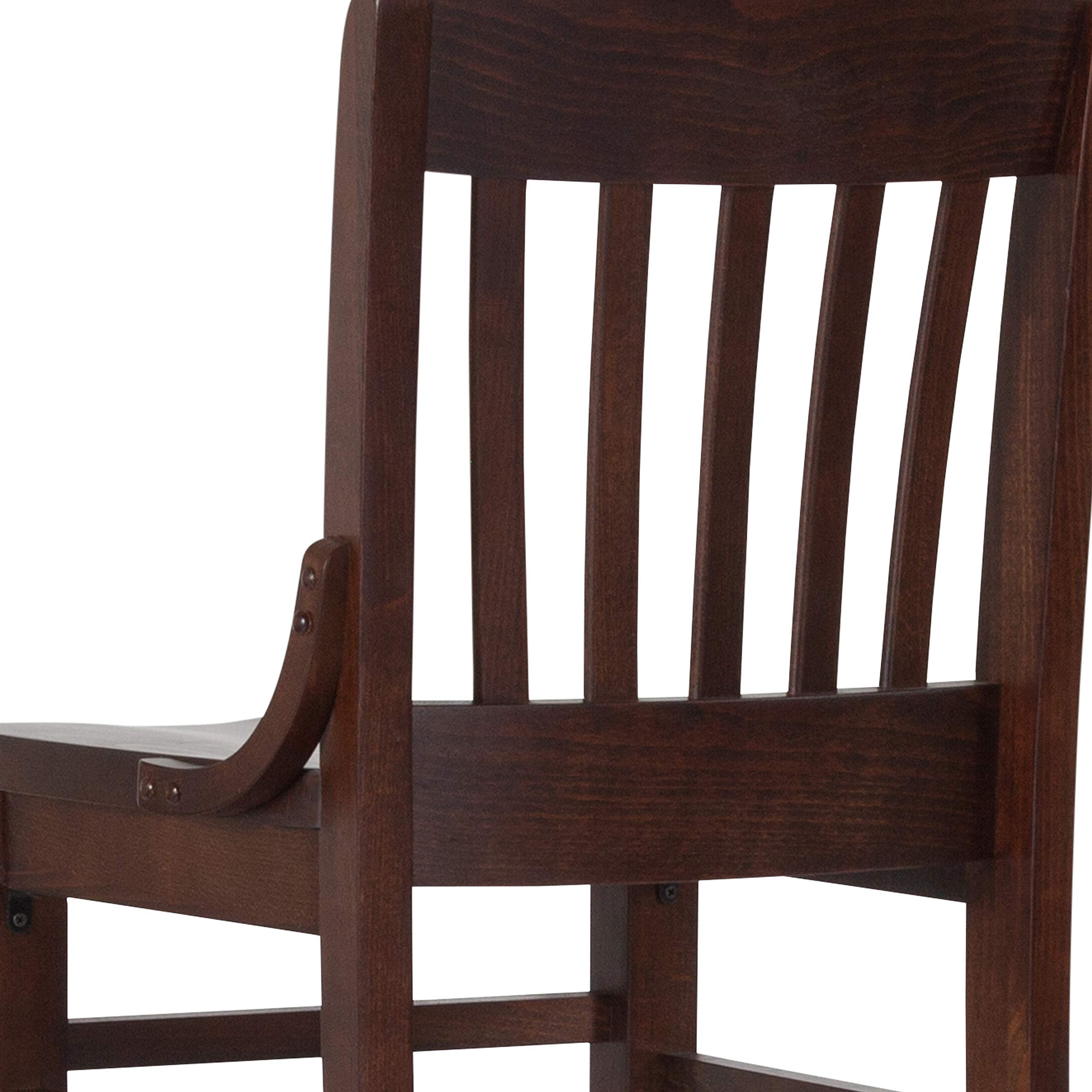 Emma & Oliver School House Back Walnut Wood Barstool - 24