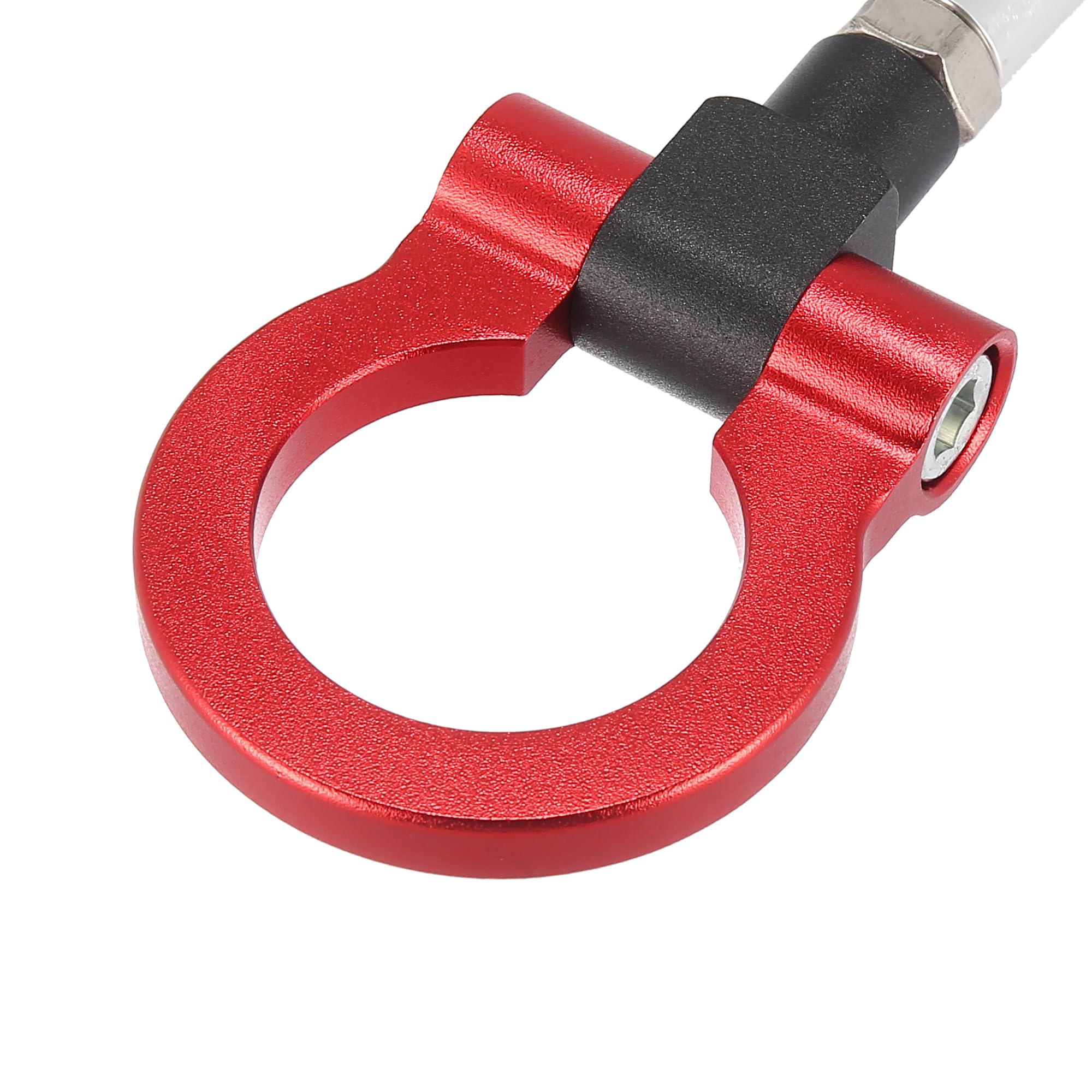 X AUTOHAUX Red Round Tow Hook - Front Rear Bumper Screw-On Trailer Hitch Ring for 2007-2018 Toyota Avanza - Durable Car Track Racing Accessory for Off-Road Towing & Vehicle Recovery
