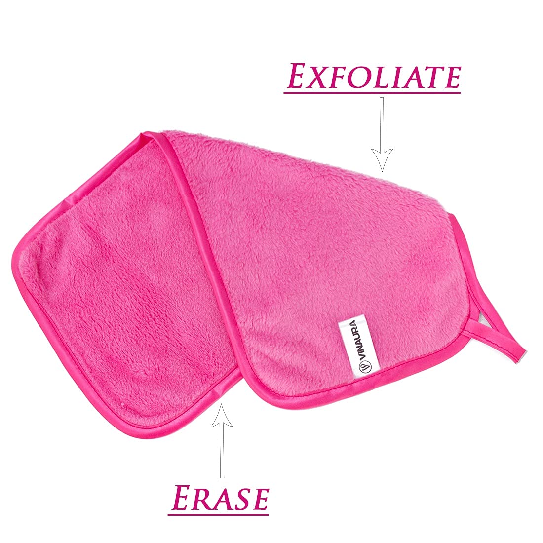 VINAURA Reusable Makeup Remover Towel - Instantly Removes Waterproof Face, Eye & Lip Makeup with Just Water | Soft Cleansing Pad Sponge Cloth for Gentle Makeup Removal | Perfect for Travel, Gym & Daily Skincare Routine (1pc)