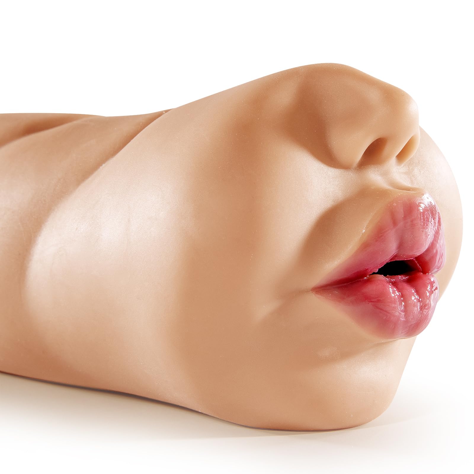 Realistic Mouth Male Masturbator with Teeth & Tongue - Deep Throat Pocket Pussy Blowjob Stroker for Men | Adult Sex Toy for Oral Pleasure & Solo Play (Light Brown) | Perfect for Discreet Masturbation, Couples Play & Enhancing Intimacy