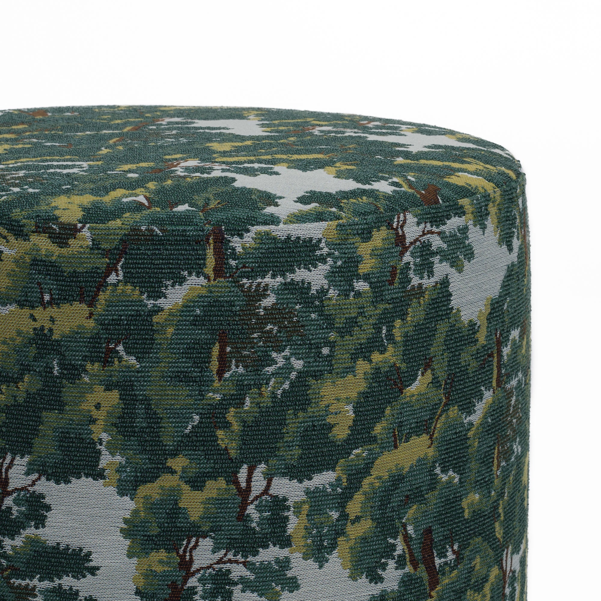 Elora 18x16 Inch Round Storage Ottoman with Tufted Top - Forest Green Velvet Footrest Pouf for Living Room, Bedroom & Nursery