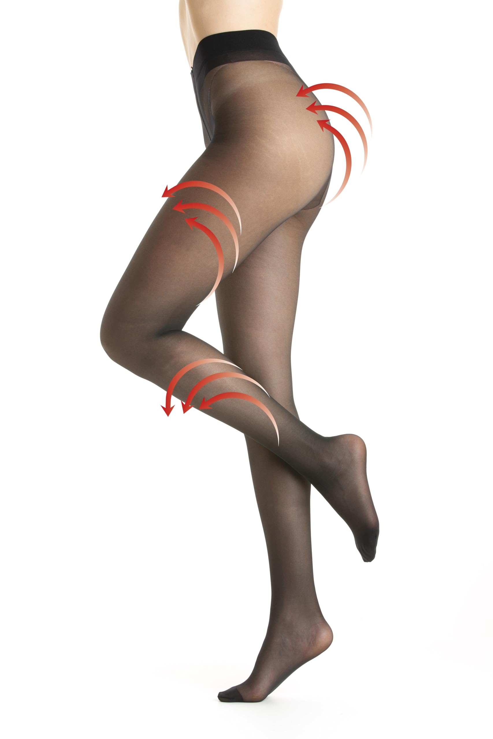 Women's 10mm Compression Tights - 70 DEN Support Socks (Black, Medium) for Running, Workout, Travel & Office - Breathable & Durable Leggings for Active Women - Perfect for Gym, Yoga & Everyday Wear | Ideal for Fitness Enthusiasts, Athletes & Professionals | Great for Post-Workout Recovery, Long Flights & All-Day Comfort