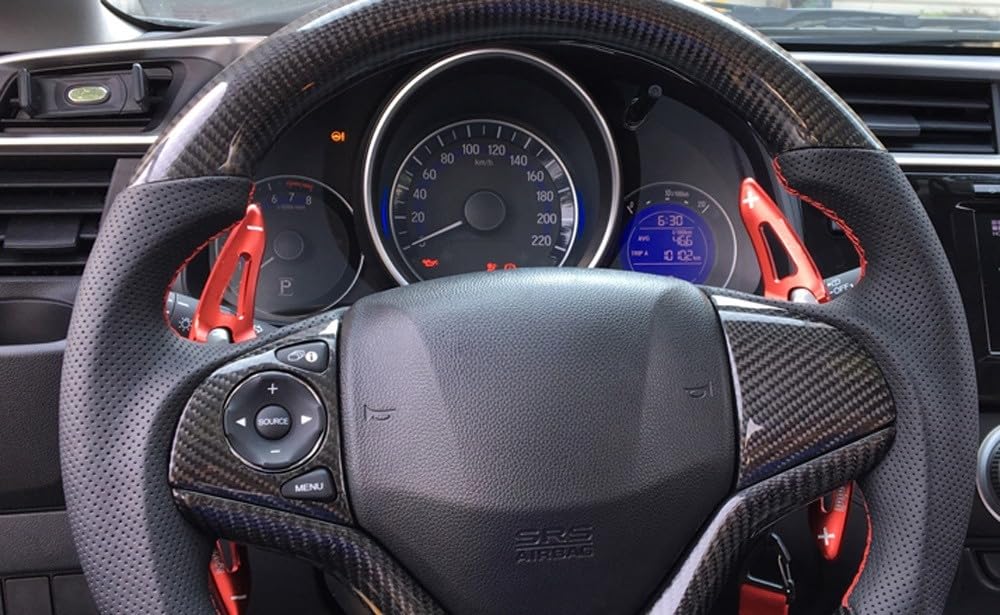 Red CNC Billet Aluminum Large Paddle Shifter Extensions for Honda HR-V Vezel & FIT Jazz - Upgrade Your Driving Experience (Perfect for Racing & Performance Enthusiasts)