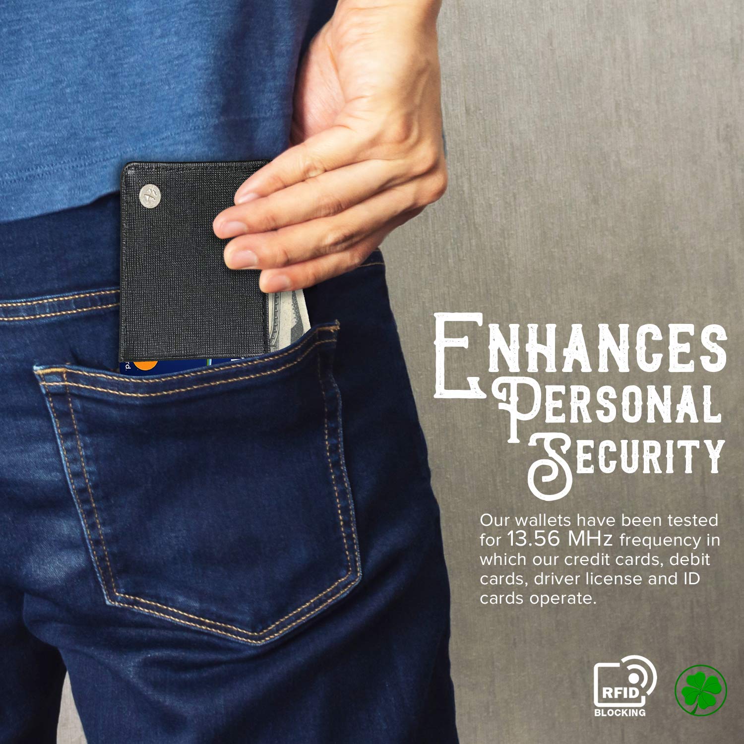 Genuine Leather Slim RFID Blocking Wallet for Men - Minimalist Golf Wallet - Essential Golf Accessories for Everyday Use & Travel