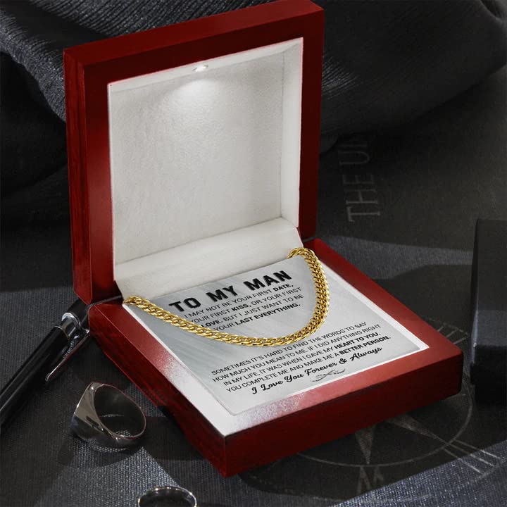 Men's Stainless Steel Cuban Chain Necklace - Anniversary & Birthday Gift for Him