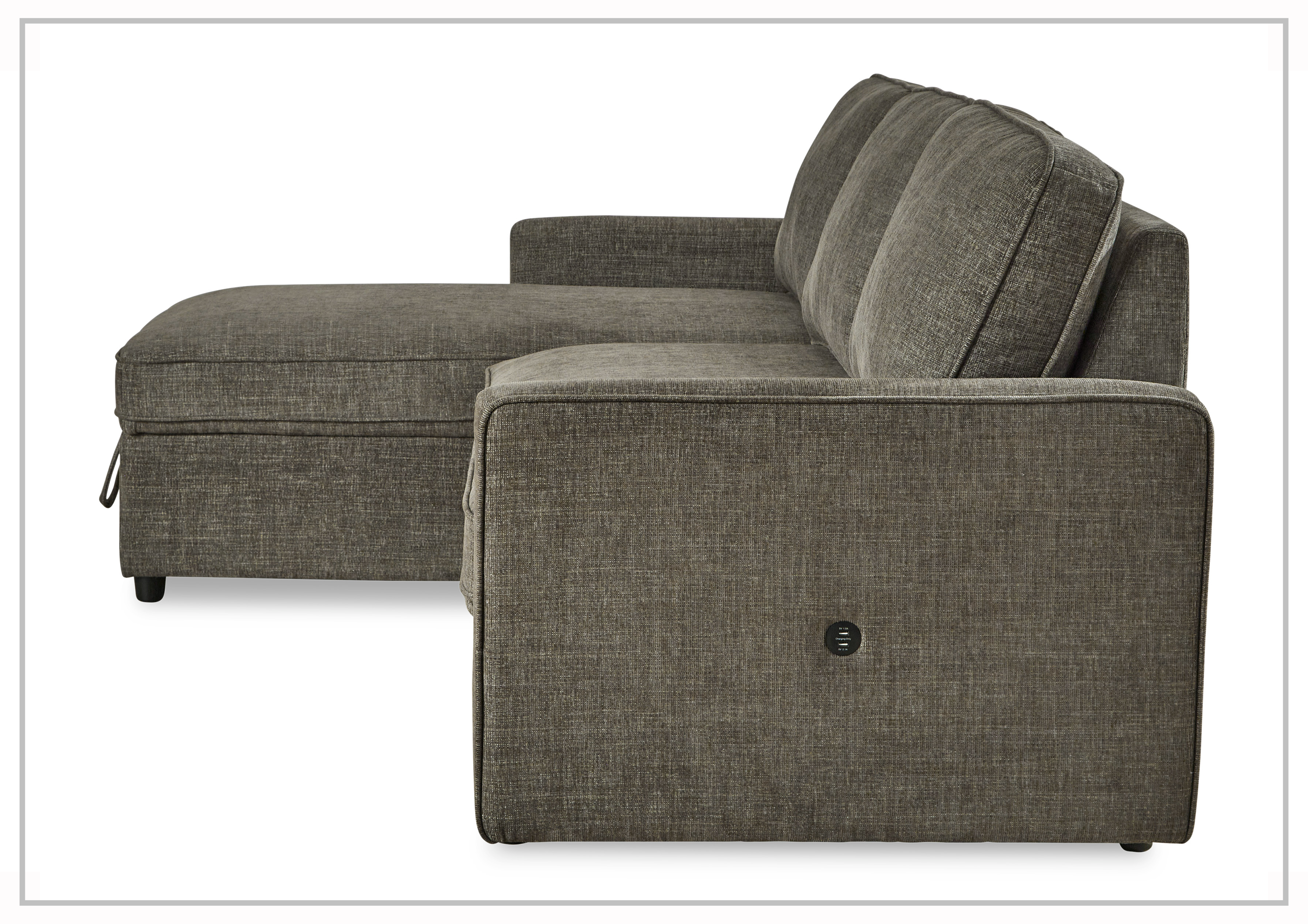 Gio Italia Kyle Fabric L-Shaped Sectional Sofa Bed with Chaise Lounge & Storage | Convertible Sleeper Sofa for Small Spaces, Living Room, Guest Room & Apartments