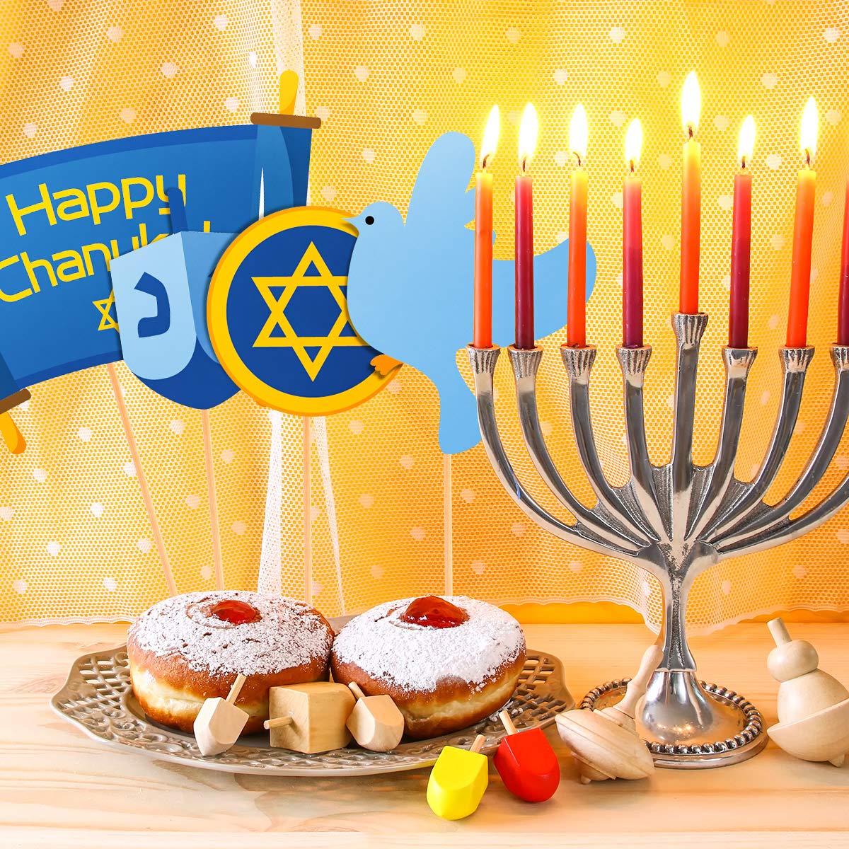 25-Piece Hanukkah Photo Booth Props Set - Fun Jewish Holiday Party Decorations, Chanukah Favors & Cosplay Accessories for Festive Celebrations, Social Media & Family Gatherings