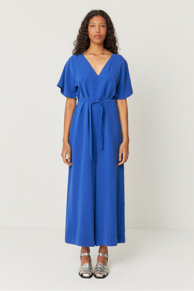 SKFK Indigo Kaie Jumpsuit - Women's Stylish Denim Overalls, Fashionable One-Piece Romper with Adjustable Straps | Perfect for Casual Outings, Music Festivals and Streetwear Fashion