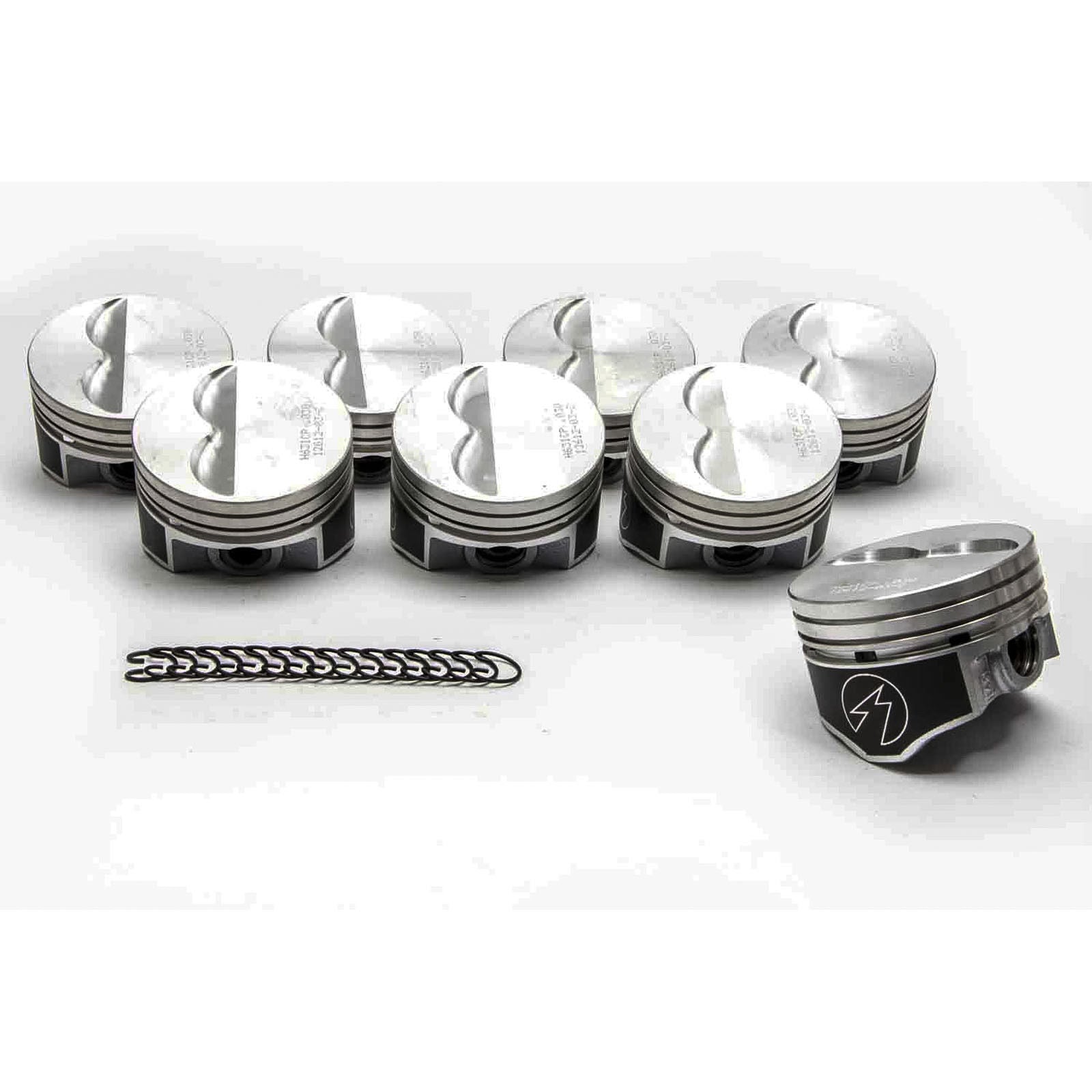 SPEED PRO Hypereutectic Flat Top 2vr Pistons Set with MOLY Rings for Chevy 350 9.7:1 060 - High Performance Engine Upgrade for Racing & Street Use