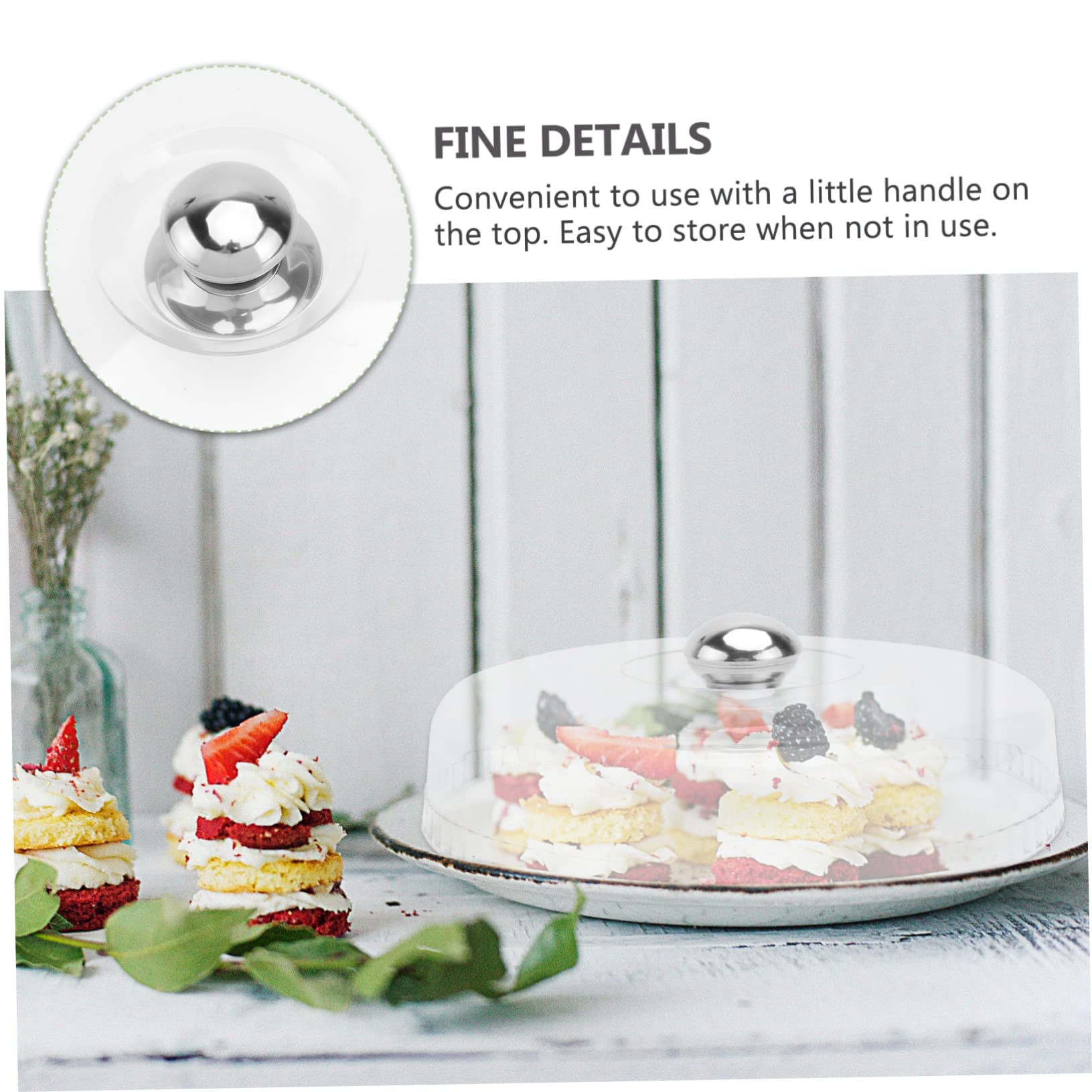 Clear Plastic Cake Dome for Snacks, Pastries & Desserts - Microwave Safe Food Cover with Stand | Perfect for Bakery Display, Party Serving & Kitchen Storage