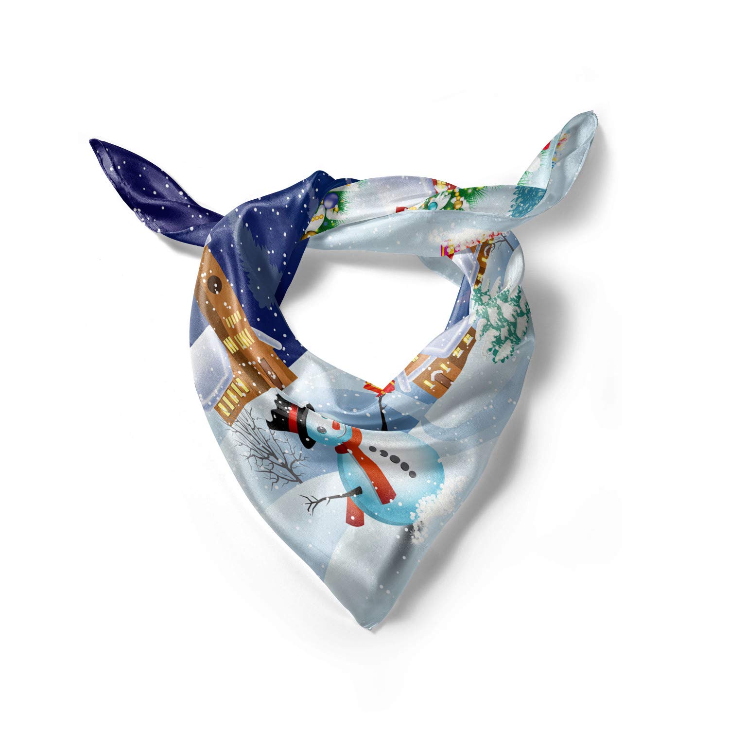 Ambesonne Christmas Hair Scarf - Winter Landscape Print Head Wrap for Women, Holiday Fashion Accessory - Perfect for Christmas Parties, Winter Outfits & Festive Gatherings