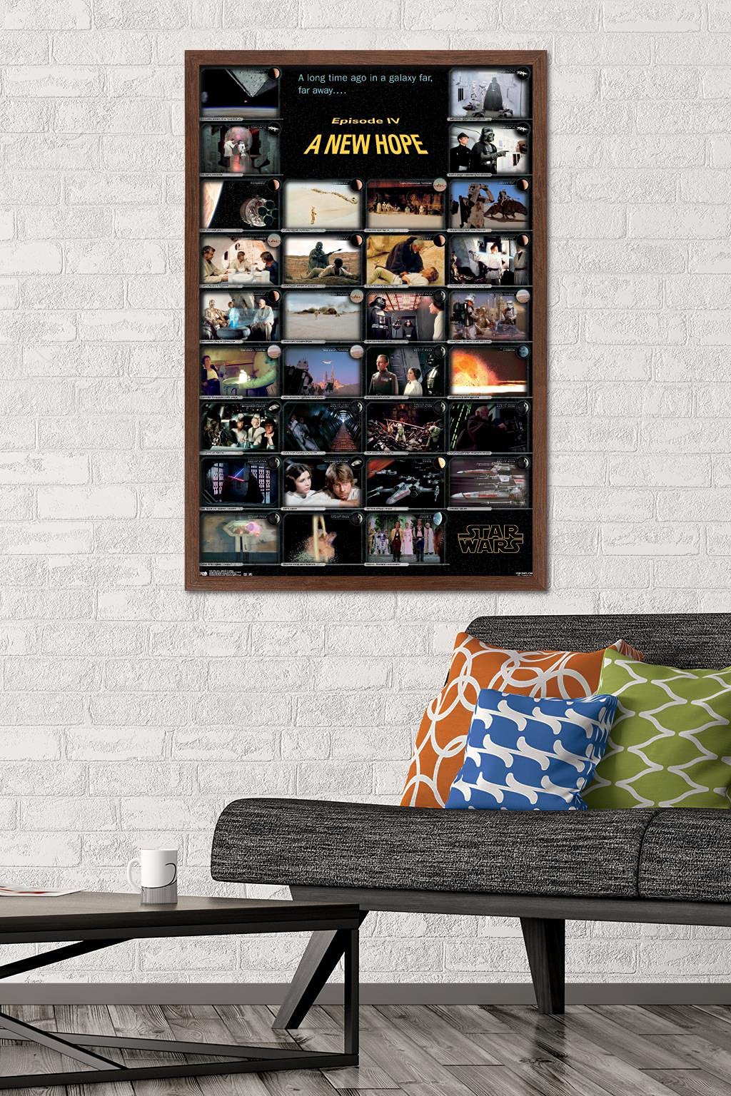 Trends International Star Wars: A New Hope Framed Wall Poster - 22.375 x 34 Inches, Mahogany Wood Frame - Perfect for Home Theater, Game Room & Office Decor