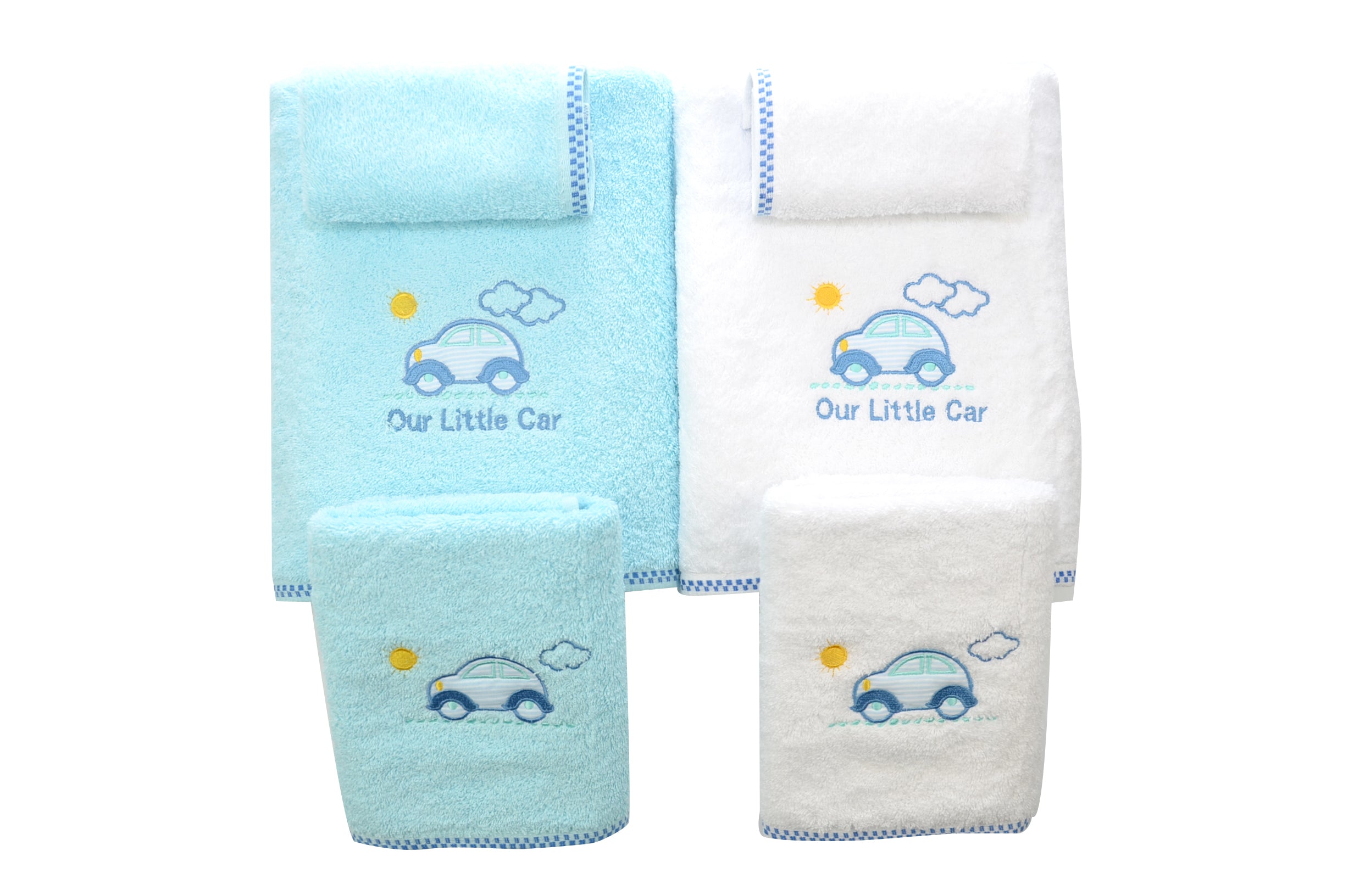 Soft & Absorbent Kids Embroidered Turkish Cotton Towel Set - 6 Pack for Bath, Beach & Pool | Premium Baby & Toddler Bath Towels | Quick-Dry & Gentle on Skin