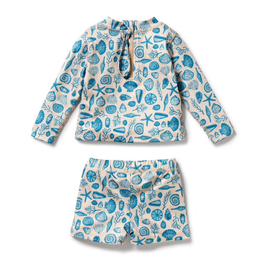 Shells Rashie Swim Set for Kids - UPF 50+ Sun Protection, Quick Dry & Comfortable - Perfect for Beach, Pool & Summer Water Activities