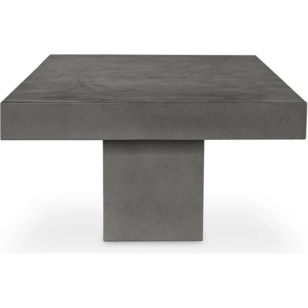 47 Inch Modern Outdoor Coffee Table - Weather-Resistant Grey Patio Furniture for Garden, Poolside & Backyard Relaxation